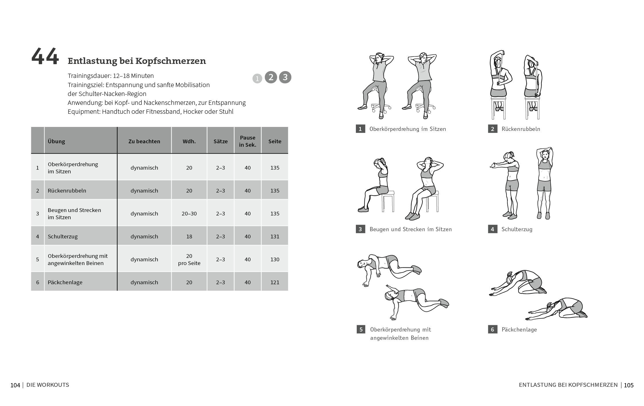 Beispielinhalt (Bild) 50 Workouts - Raus aus der Schmerzfalle