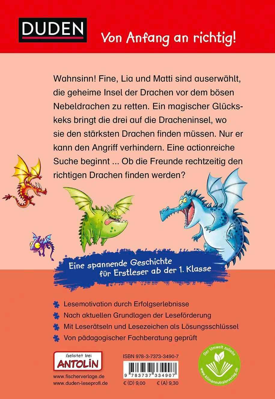 Rückseitencover Duden Leseprofi - Das Geheimnis der Dracheninsel, 1. Klasse