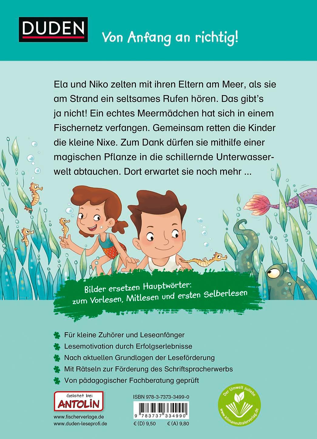 Rückseitencover Duden Leseprofi - Mit Bildern lesen lernen: Abenteuer mit dem Meermädchen