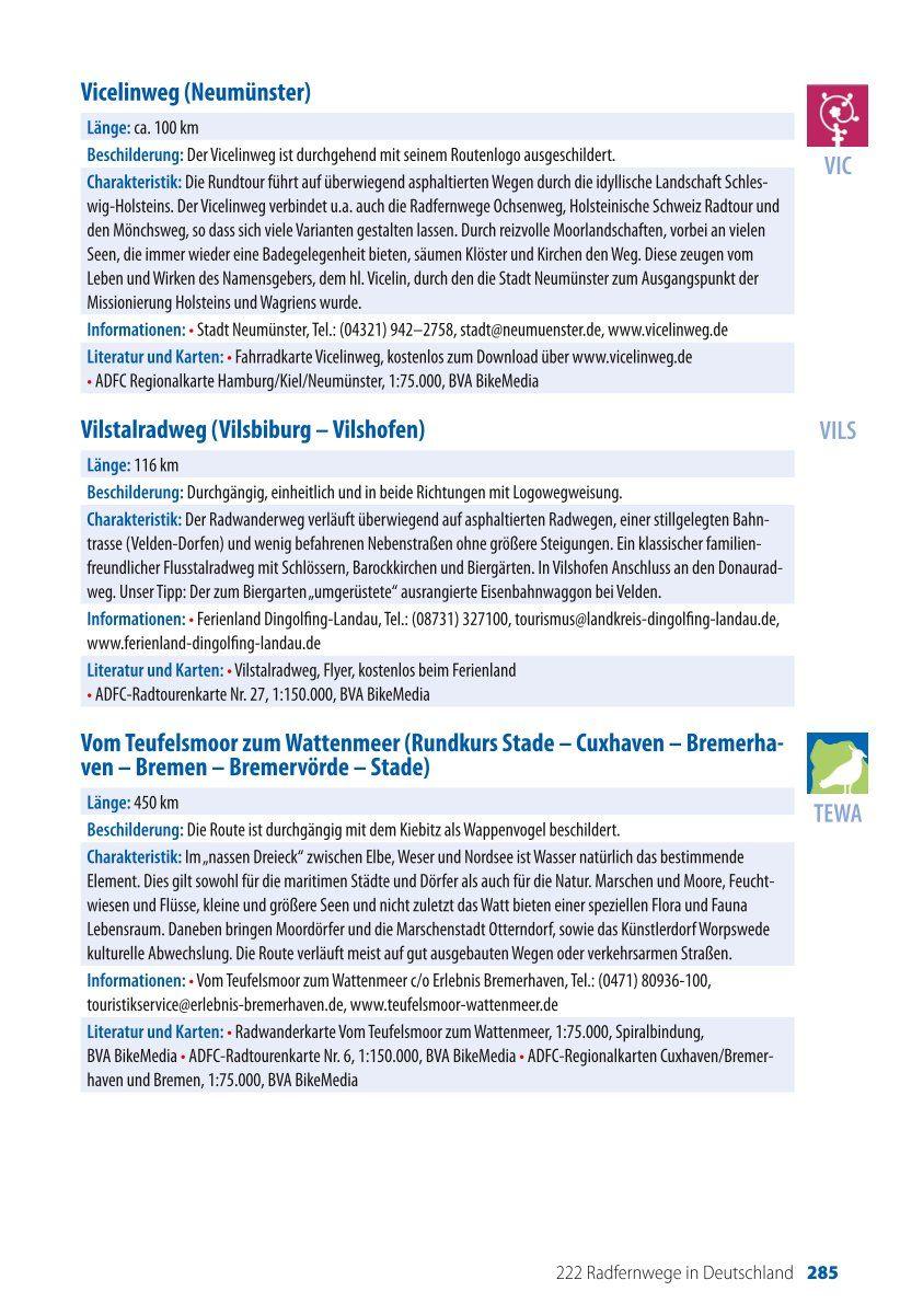 Beispielinhalt (Bild) ADFC-Ratgeber 260 Radfernwege in Deutschland