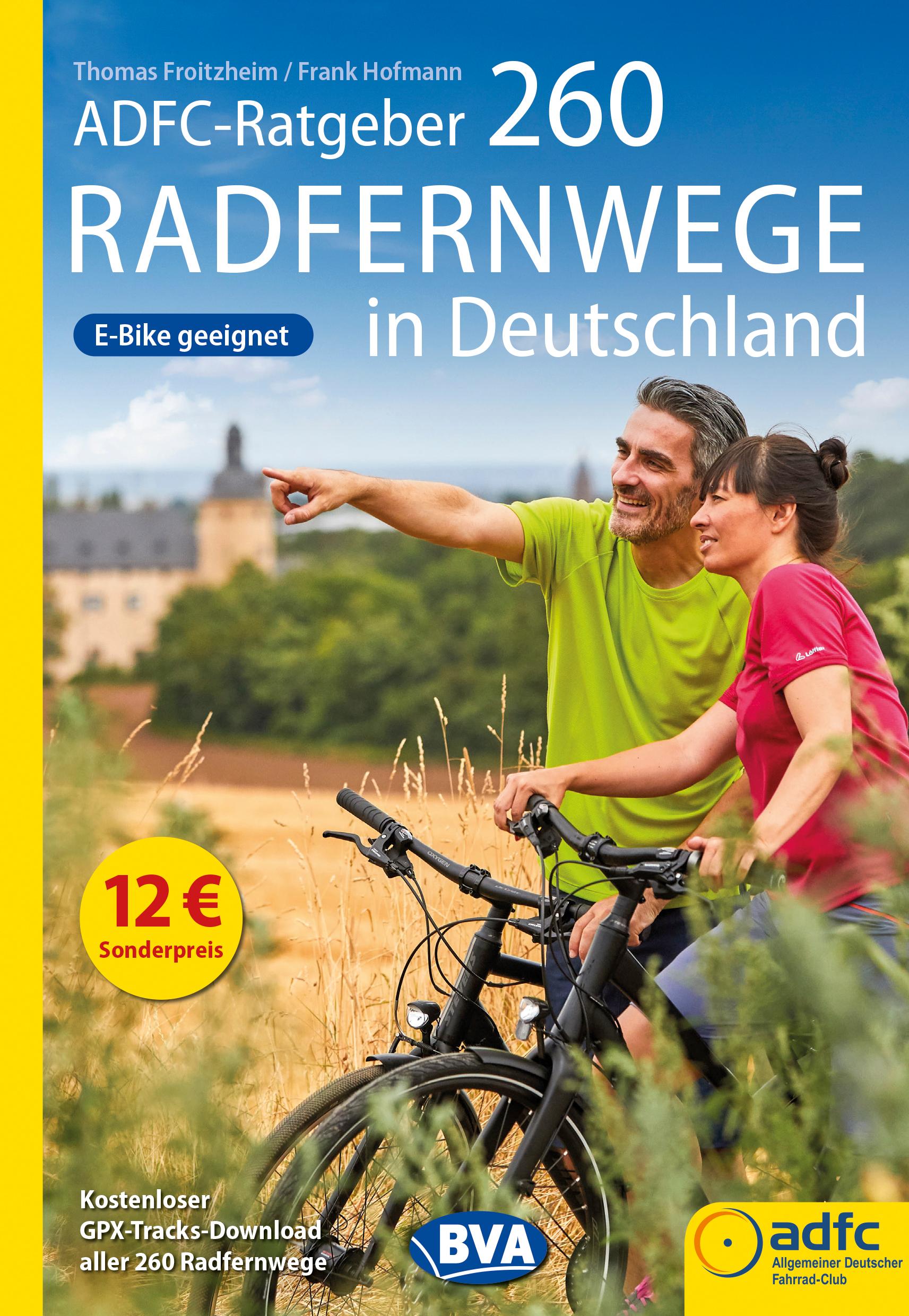 Vorderes Coverbild ADFC-Ratgeber 260 Radfernwege in Deutschland
