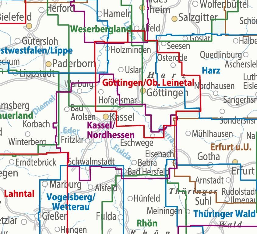 Beispielinhalt (Bild) ADFC-Regionalkarte Kassel Nordhessen, 1:75.000, mit Tagestourenvorschlägen, reiß- und wetterfest, E-Bike-geeignet, GPS-Tracks-Download