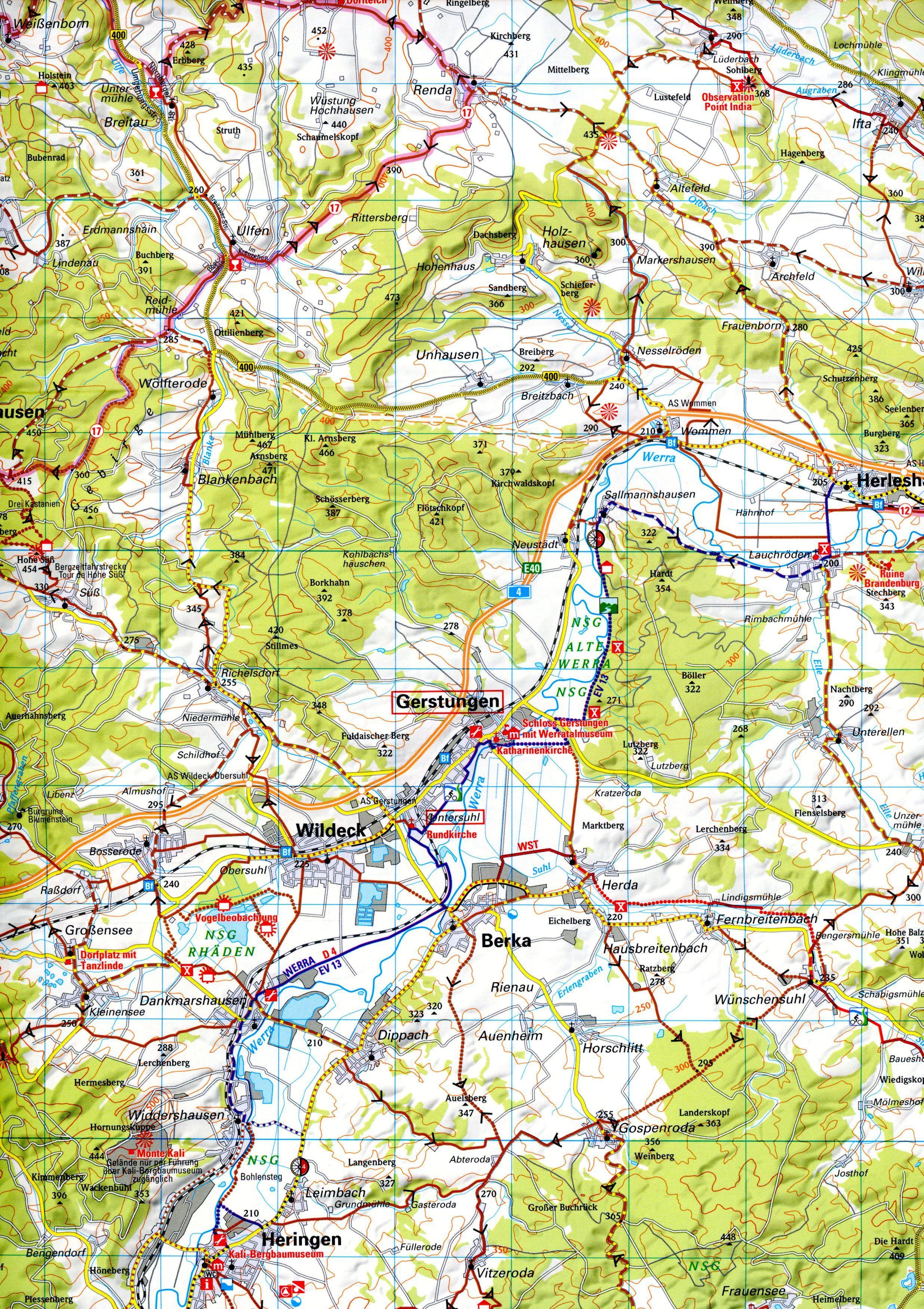Beispielinhalt (Bild) ADFC-Regionalkarte Kassel Nordhessen, 1:75.000, mit Tagestourenvorschlägen, reiß- und wetterfest, E-Bike-geeignet, GPS-Tracks-Download