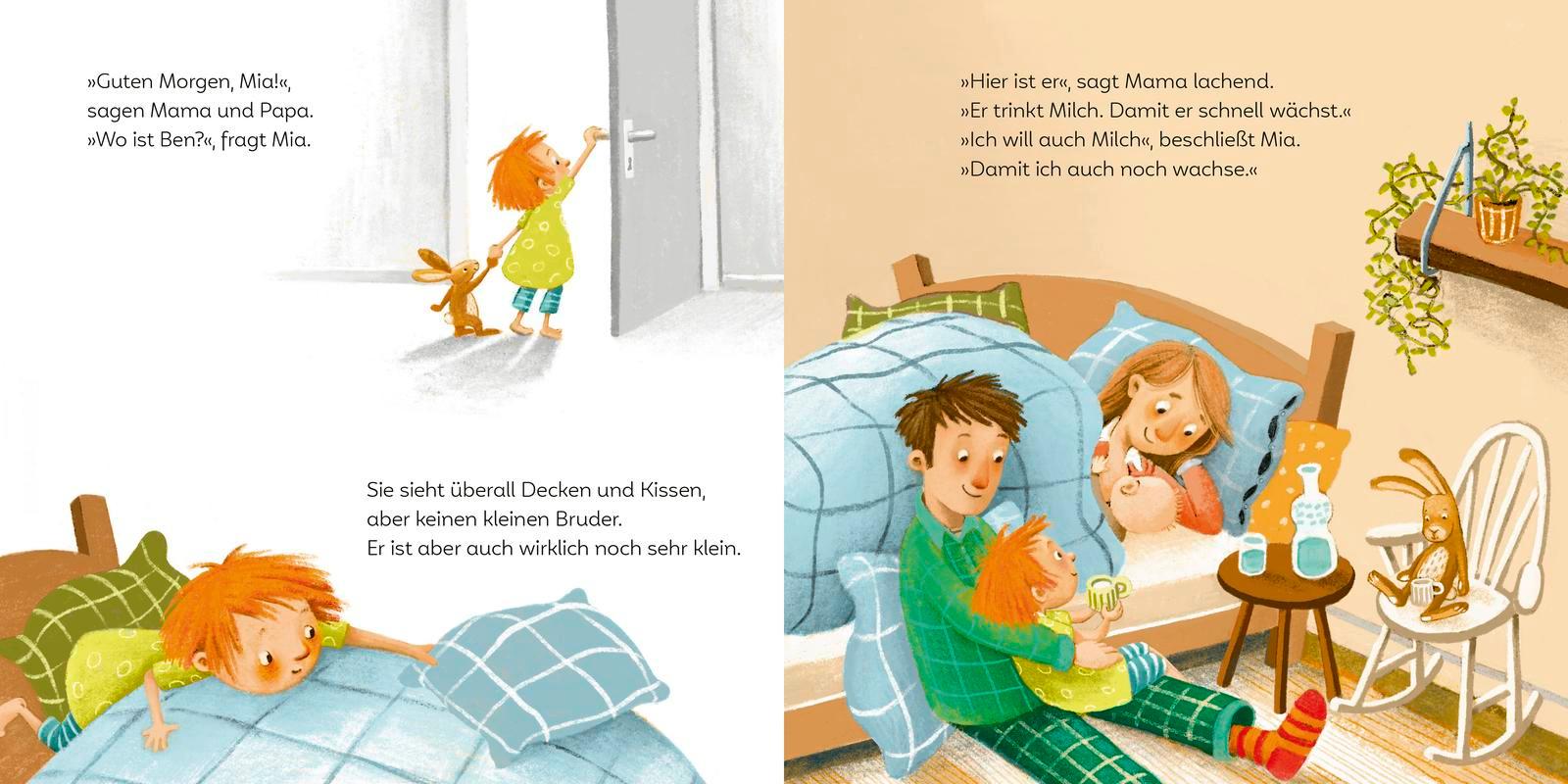 Beispielinhalt (Bild) Hallo Baby, lach mit mir! (Pappbilderbuch für alle Geschwisterchen)