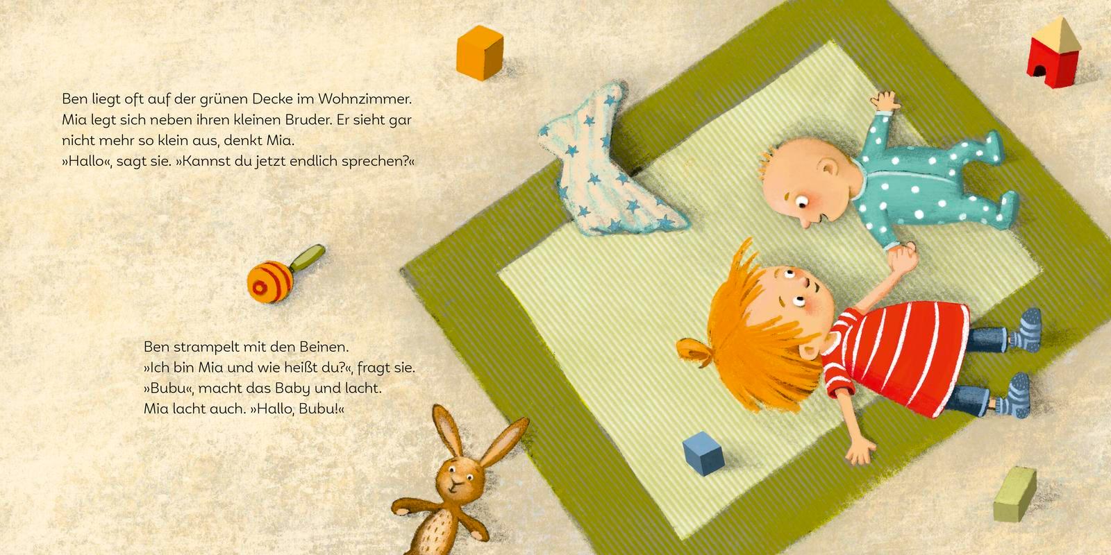 Beispielinhalt (Bild) Hallo Baby, lach mit mir! (Pappbilderbuch für alle Geschwisterchen)