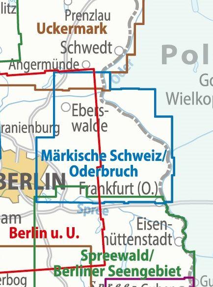 Beispielinhalt (Bild) ADFC-Regionalkarte Märkische Schweiz Oderbruch, 1:75.000, mit Tagestourenvorschlägen, reiß- und wetterfest, E-Bike-geeignet, GPS-Tracks Download