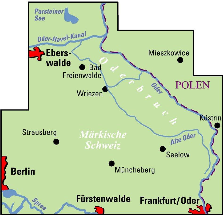 Rückseitencover ADFC-Regionalkarte Märkische Schweiz Oderbruch, 1:75.000, mit Tagestourenvorschlägen, reiß- und wetterfest, E-Bike-geeignet, GPS-Tracks Download