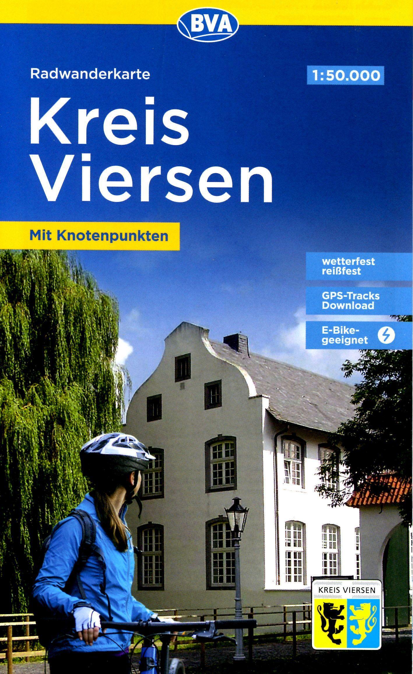 Vorderes Coverbild Radwanderkarte BVA Kreis Viersen mit Knotenpunkten, 1:50.000, reiß- und wetterfest, GPS-Tracks Download, E-Bike-geeignet