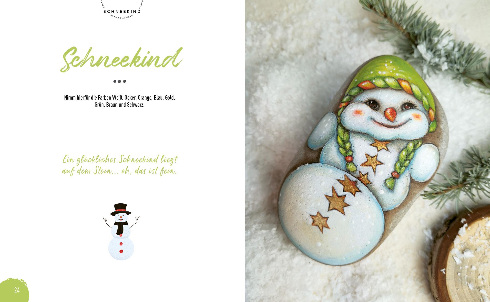 Beispielinhalt (Bild) Weihnachts- und Wichtelsteine malen