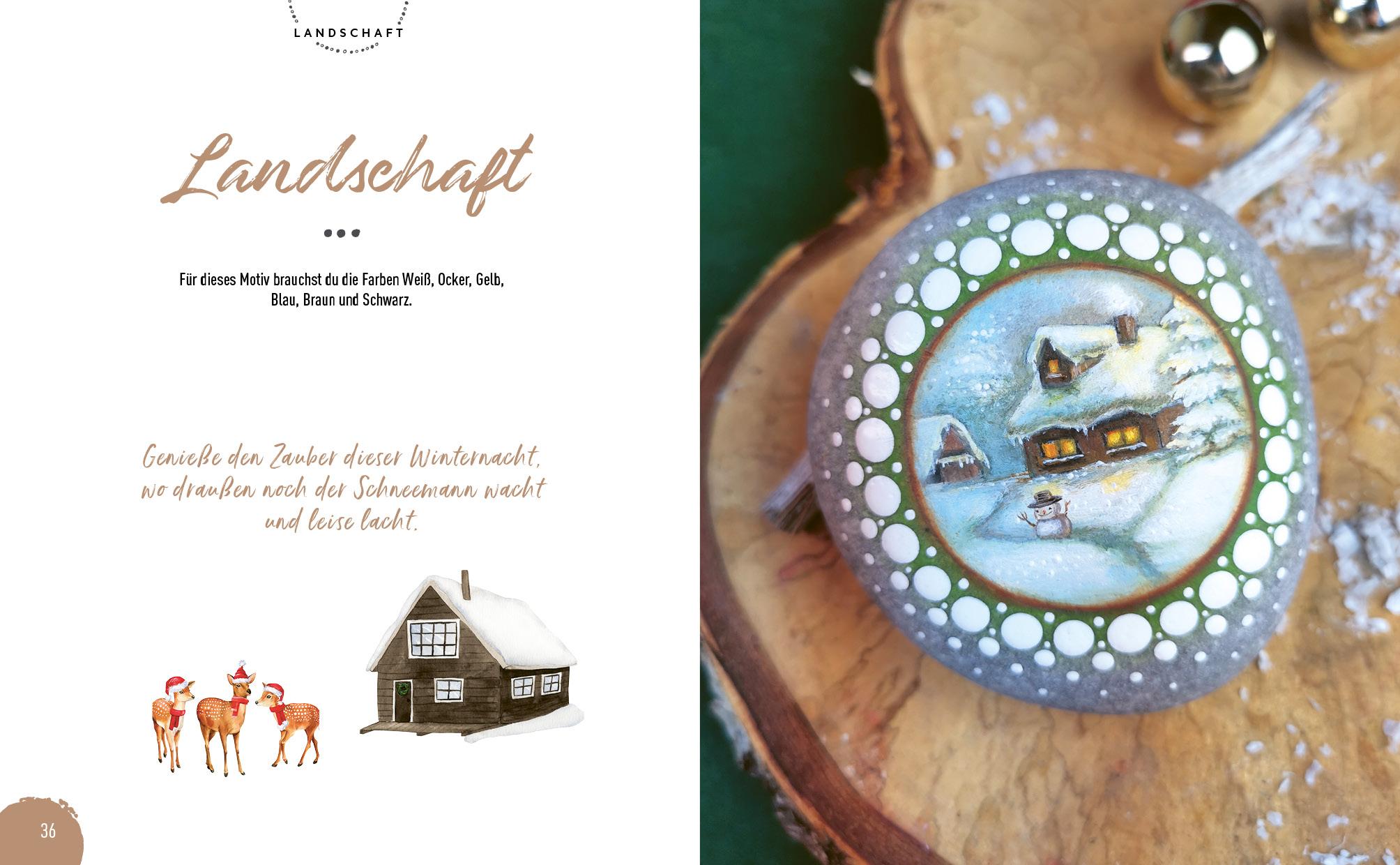 Beispielinhalt (Bild) Weihnachts- und Wichtelsteine malen