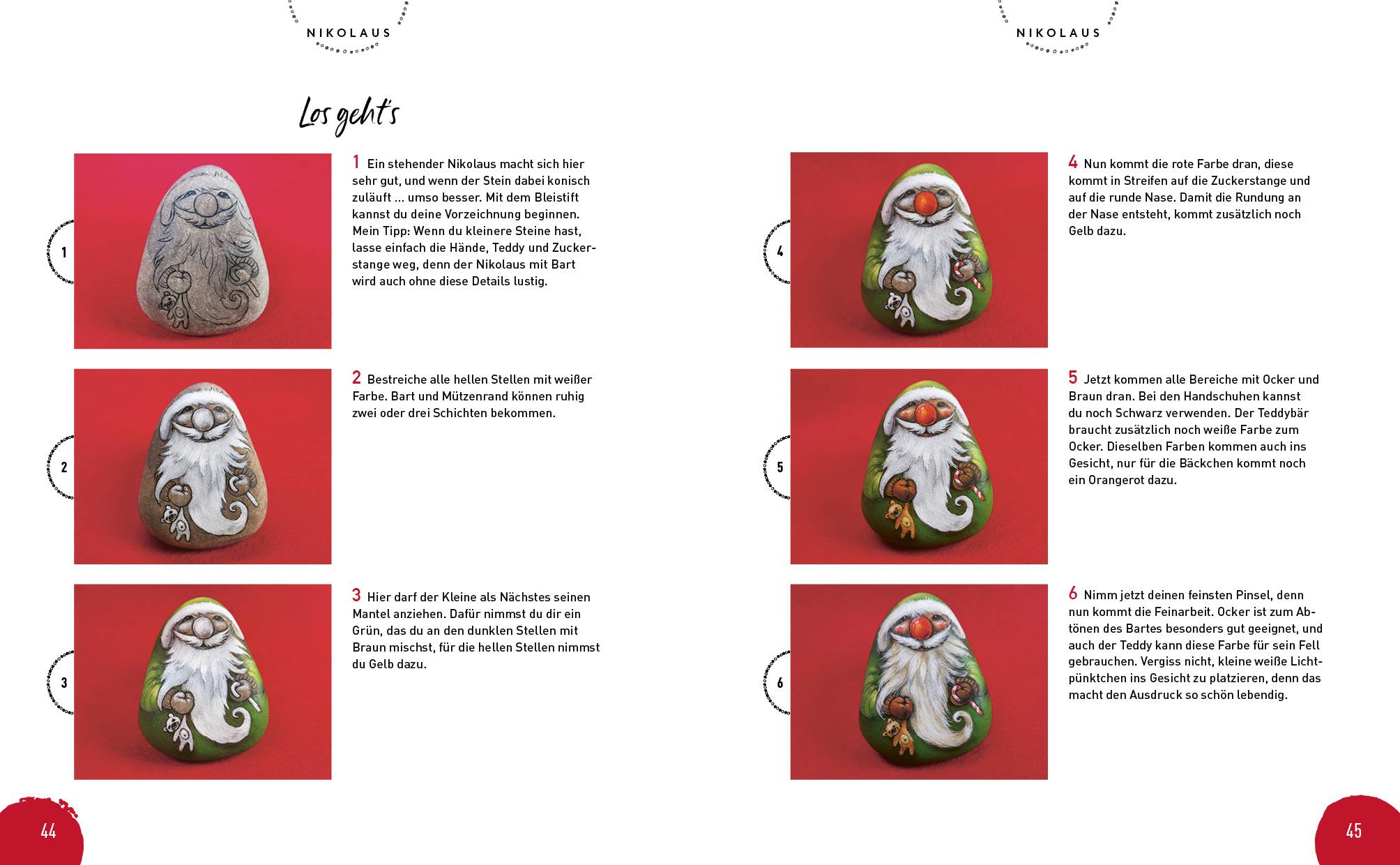 Beispielinhalt (Bild) Weihnachts- und Wichtelsteine malen