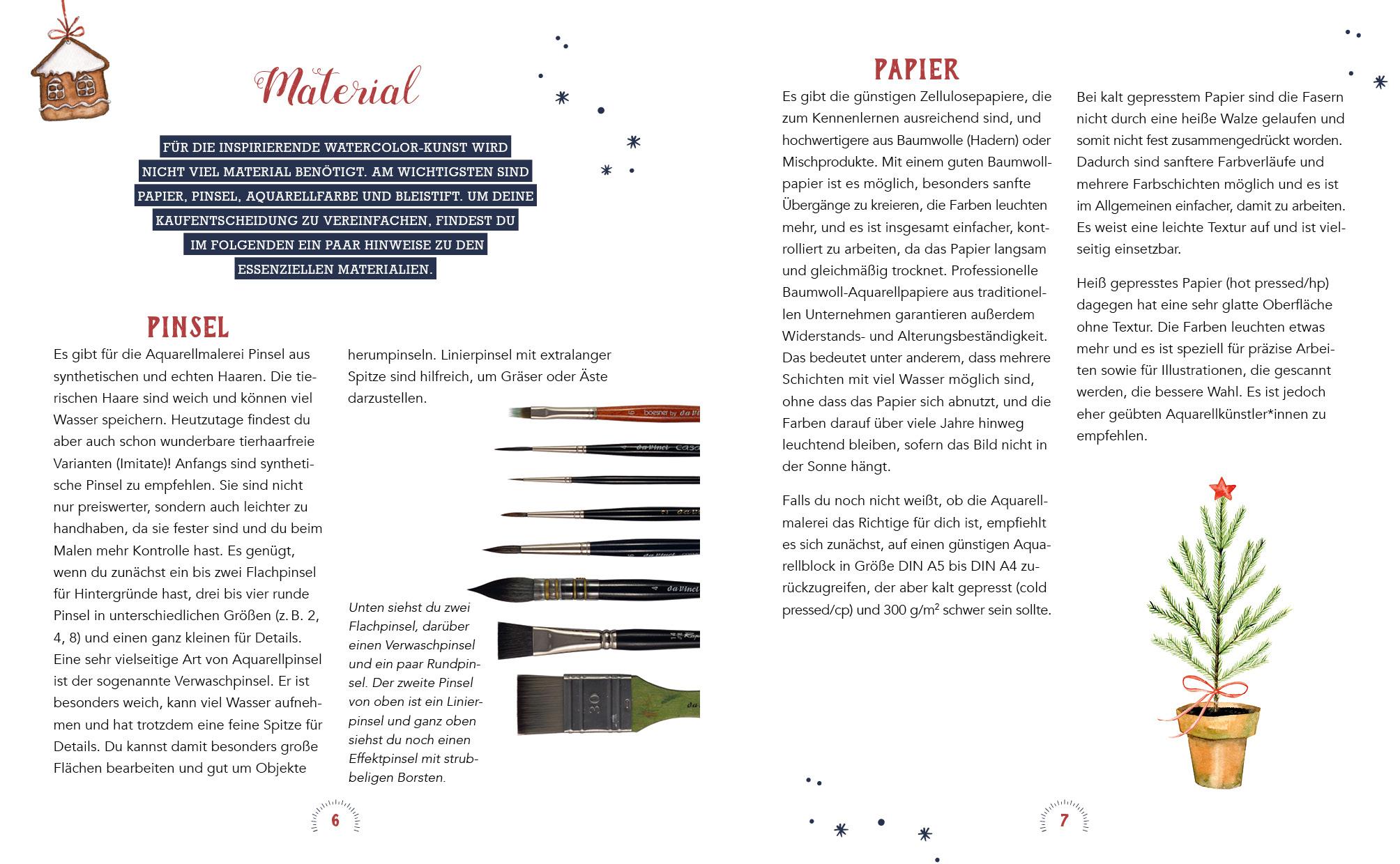Beispielinhalt (Bild) Mein Adventskalender-Buch: Winter-Watercolor-Land
