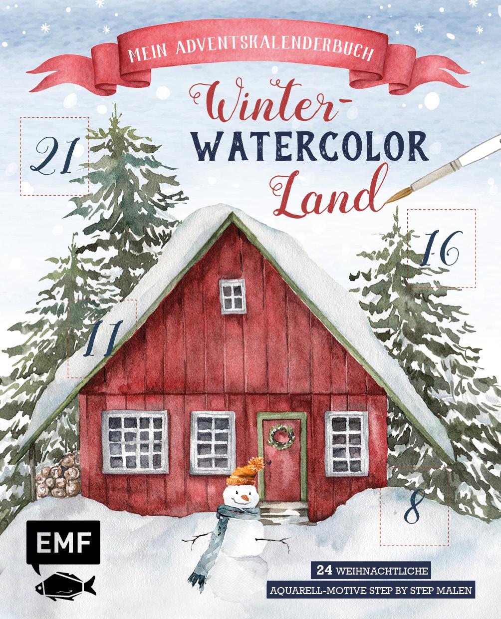 Vorderes Coverbild Mein Adventskalender-Buch: Winter-Watercolor-Land