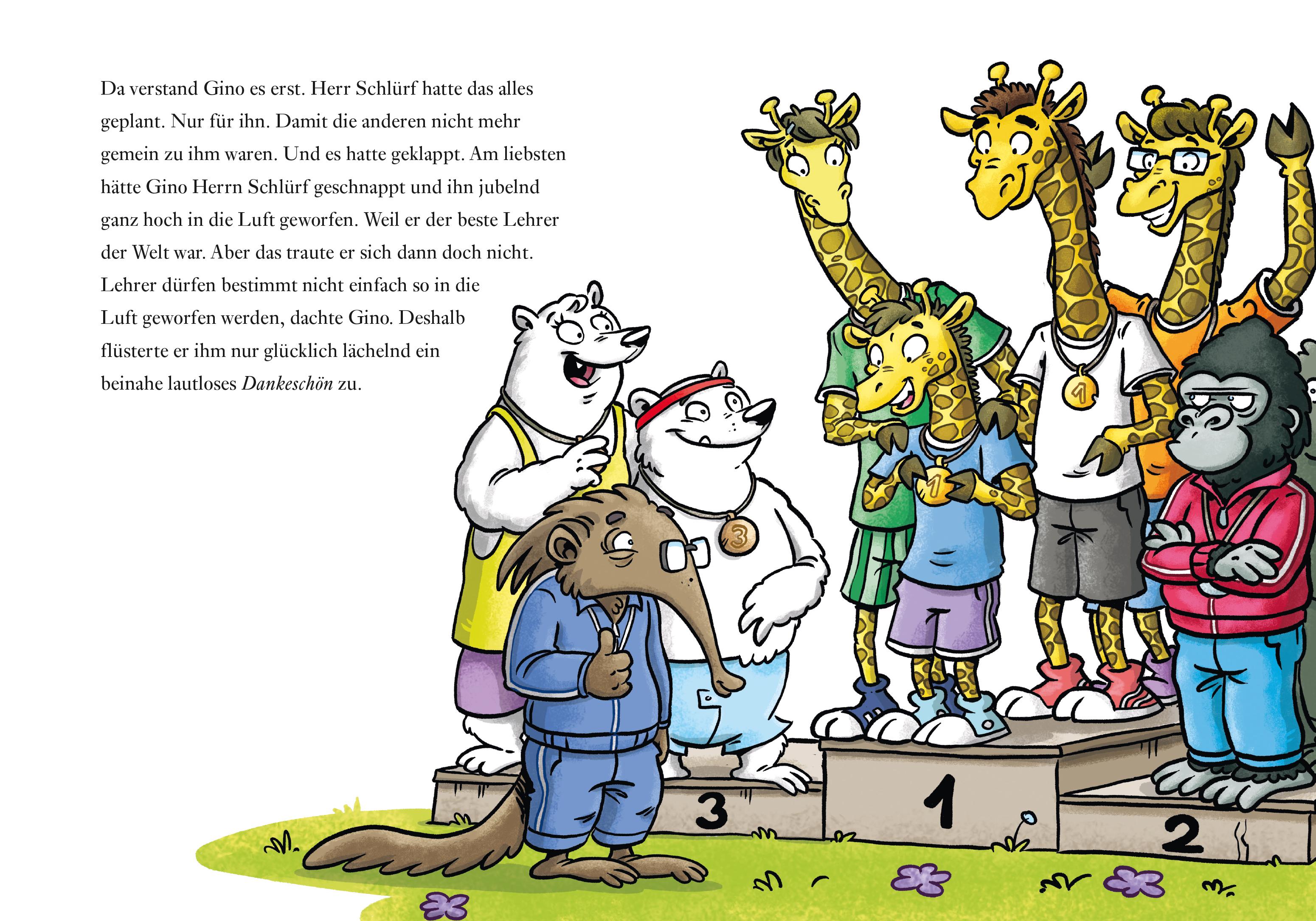 Beispielinhalt (Bild) Die höchstfamose Zoo-Schule  - Tierisch-lustige Vorlesegeschichte für die erste Klasse