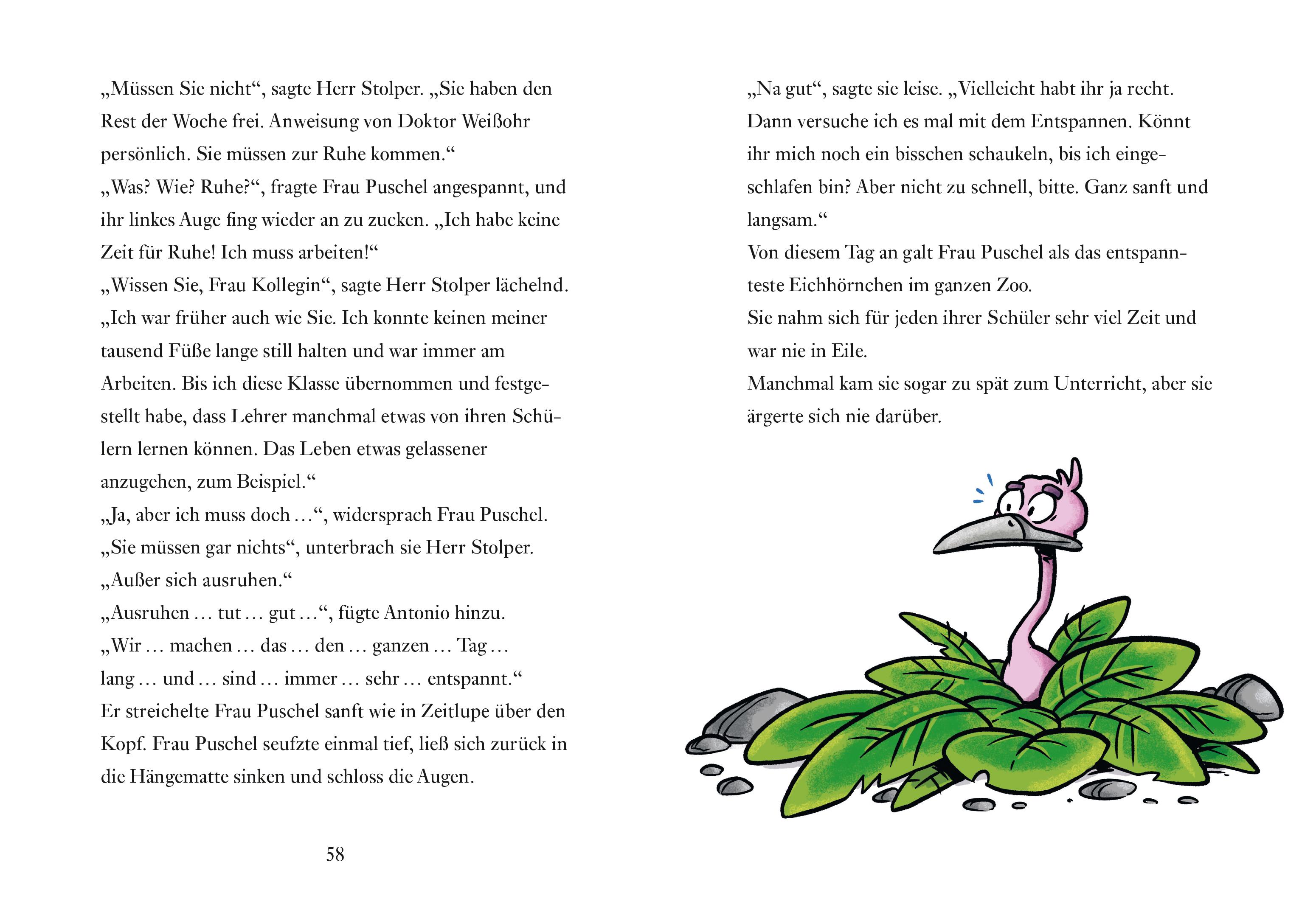 Beispielinhalt (Bild) Die höchstfamose Zoo-Schule  - Tierisch-lustige Vorlesegeschichte für die erste Klasse