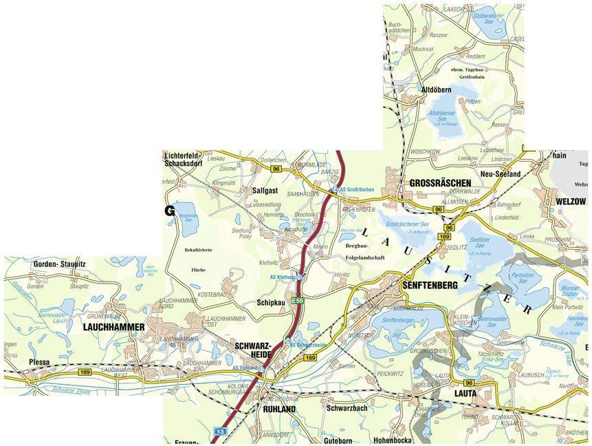 Beispielinhalt (Bild) Senftenberger See und Umgebung 1 : 50 000