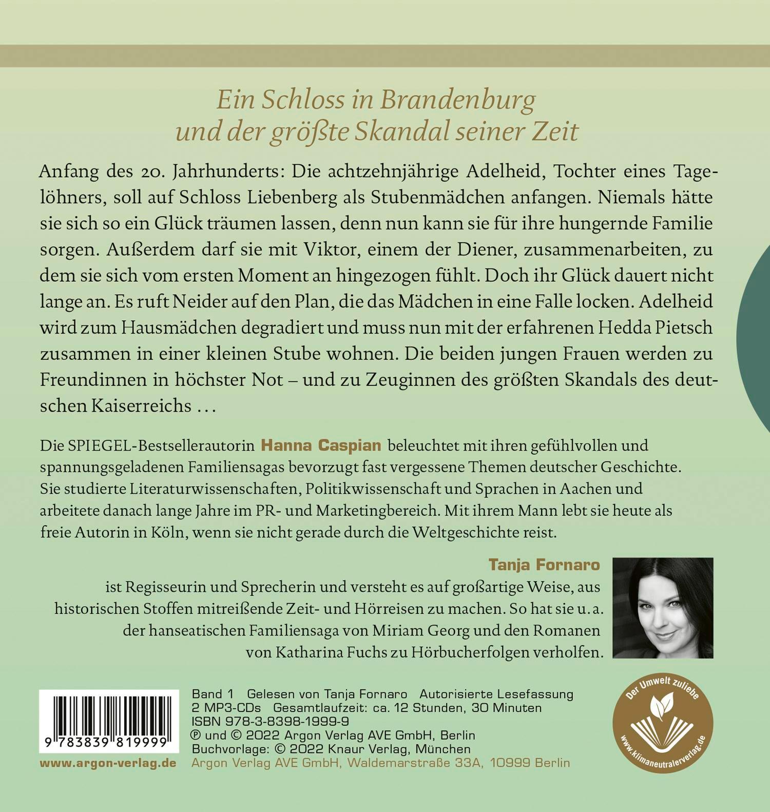 Rückseitencover Schloss Liebenberg. Hinter dem hellen Schein.