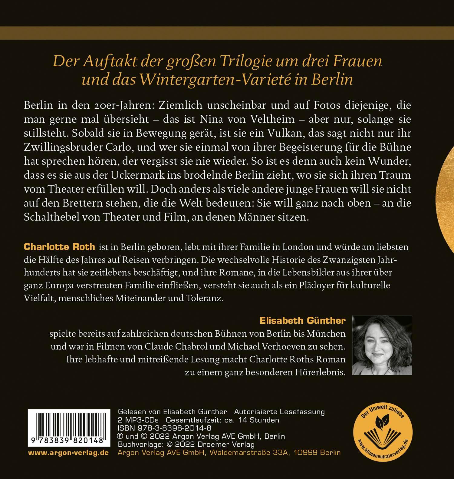 Rückseitencover Die Wintergarten-Frauen. Der Traum beginnt
