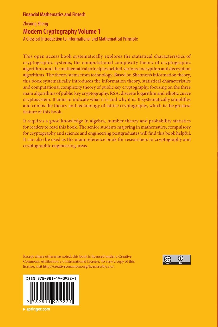 Rückseitencover Modern Cryptography Volume 1