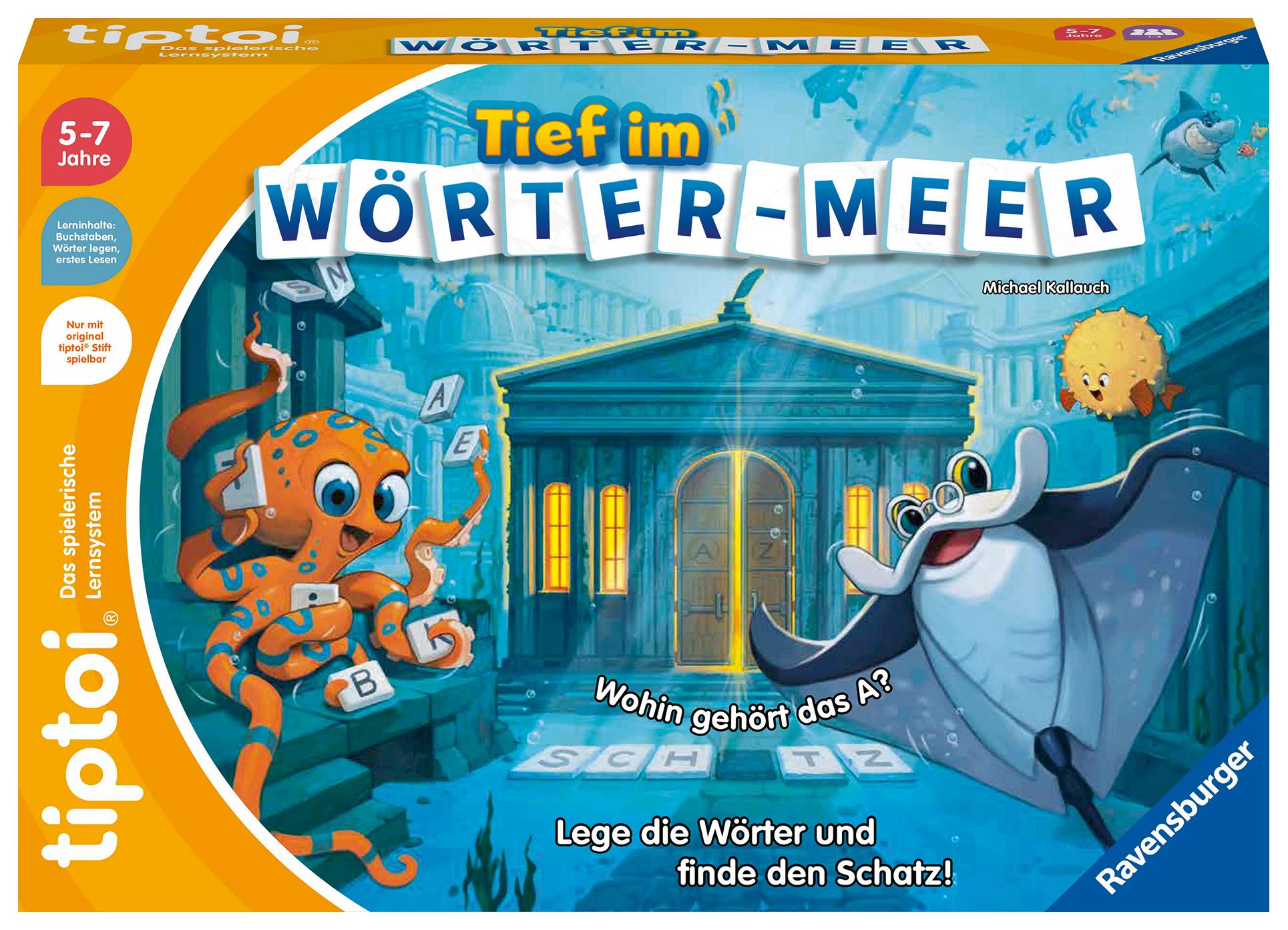 Vorderes Coverbild Ravensburger tiptoi 00103 Tief im Wörter-Meer, Spiel für Kinder von 5-7 Jahren, für 1-4 Spieler