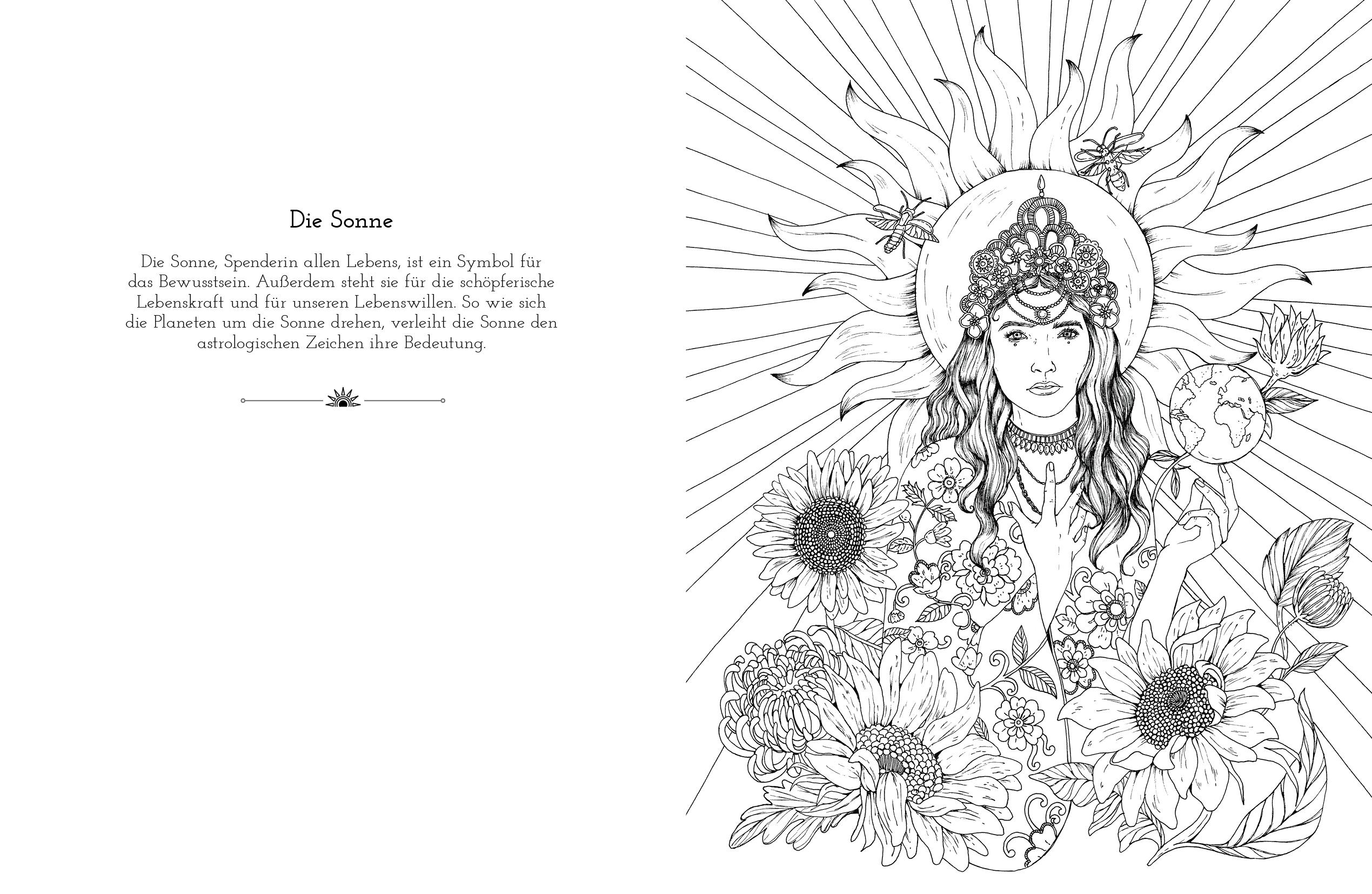 Beispielinhalt (Bild) Astrologie-Malbuch