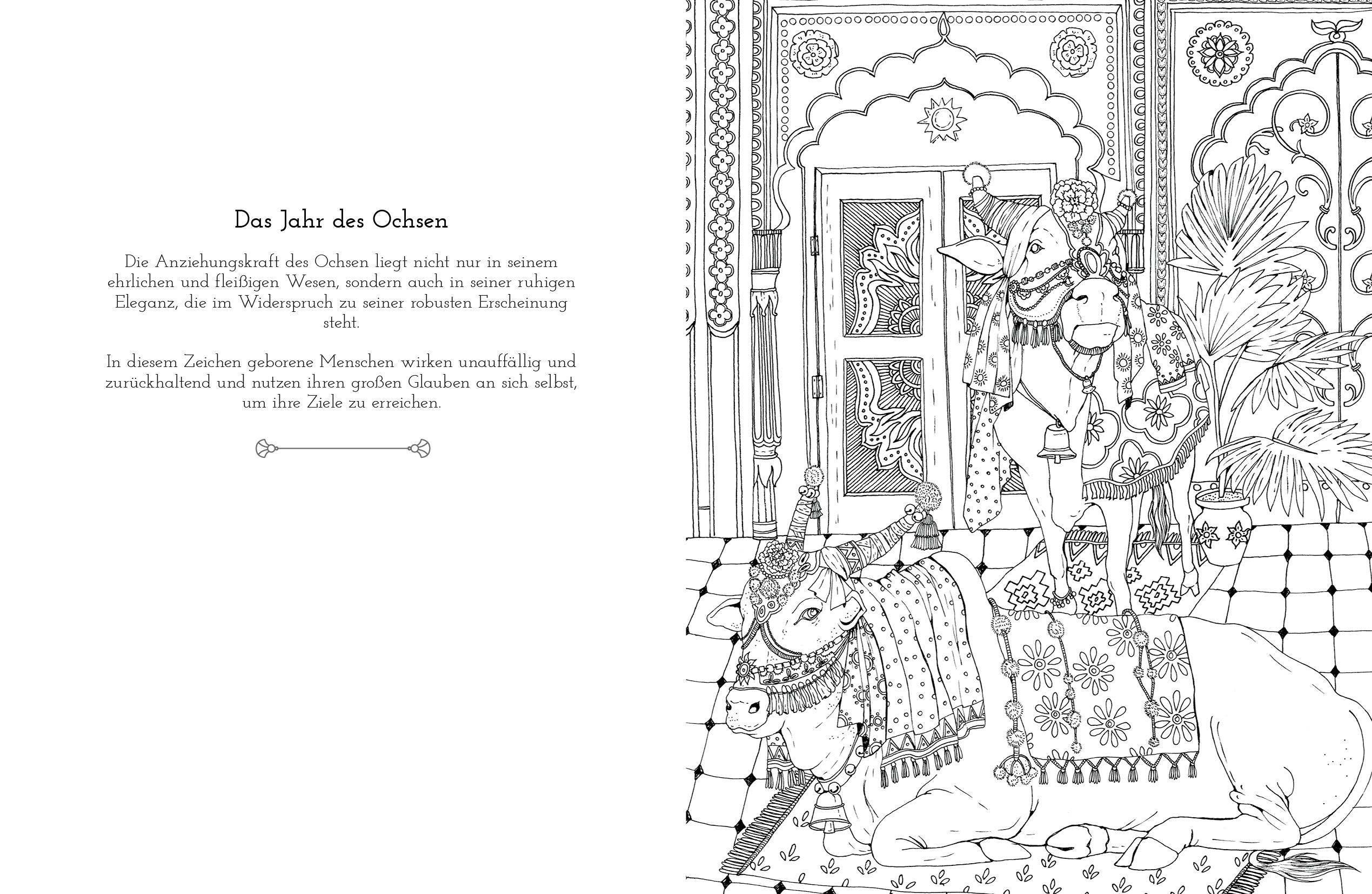 Beispielinhalt (Bild) Astrologie-Malbuch