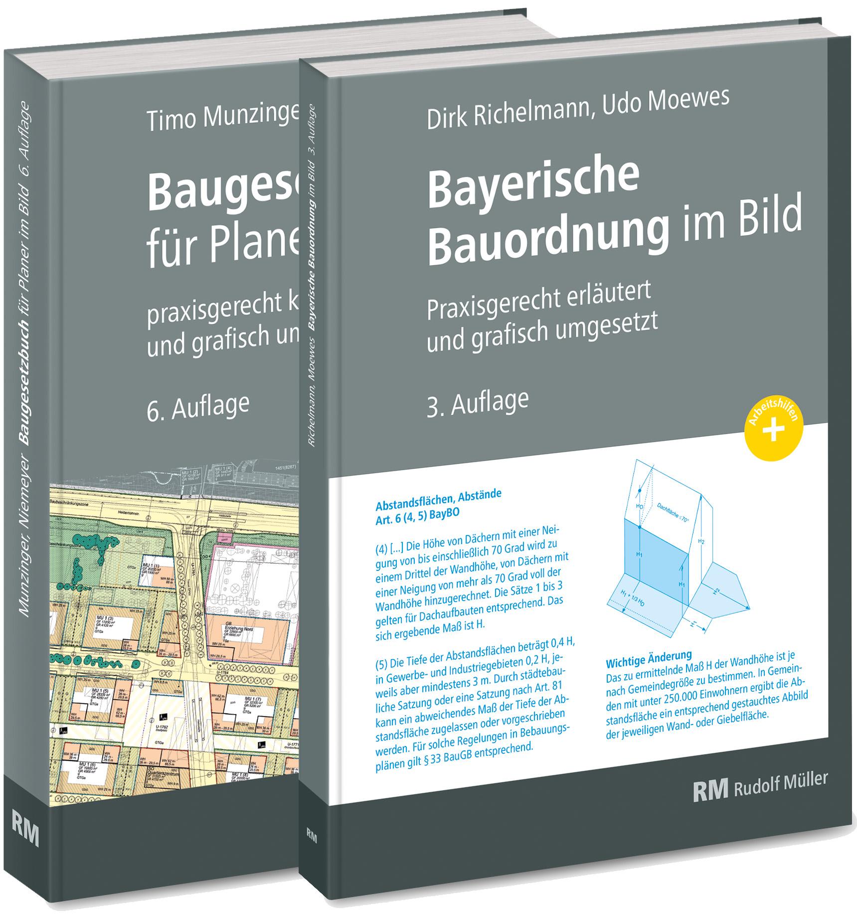 Vorderes Coverbild Buchpaket: Baugesetzbuch für Planer im Bild & Bayerische Bauordnung im Bild
