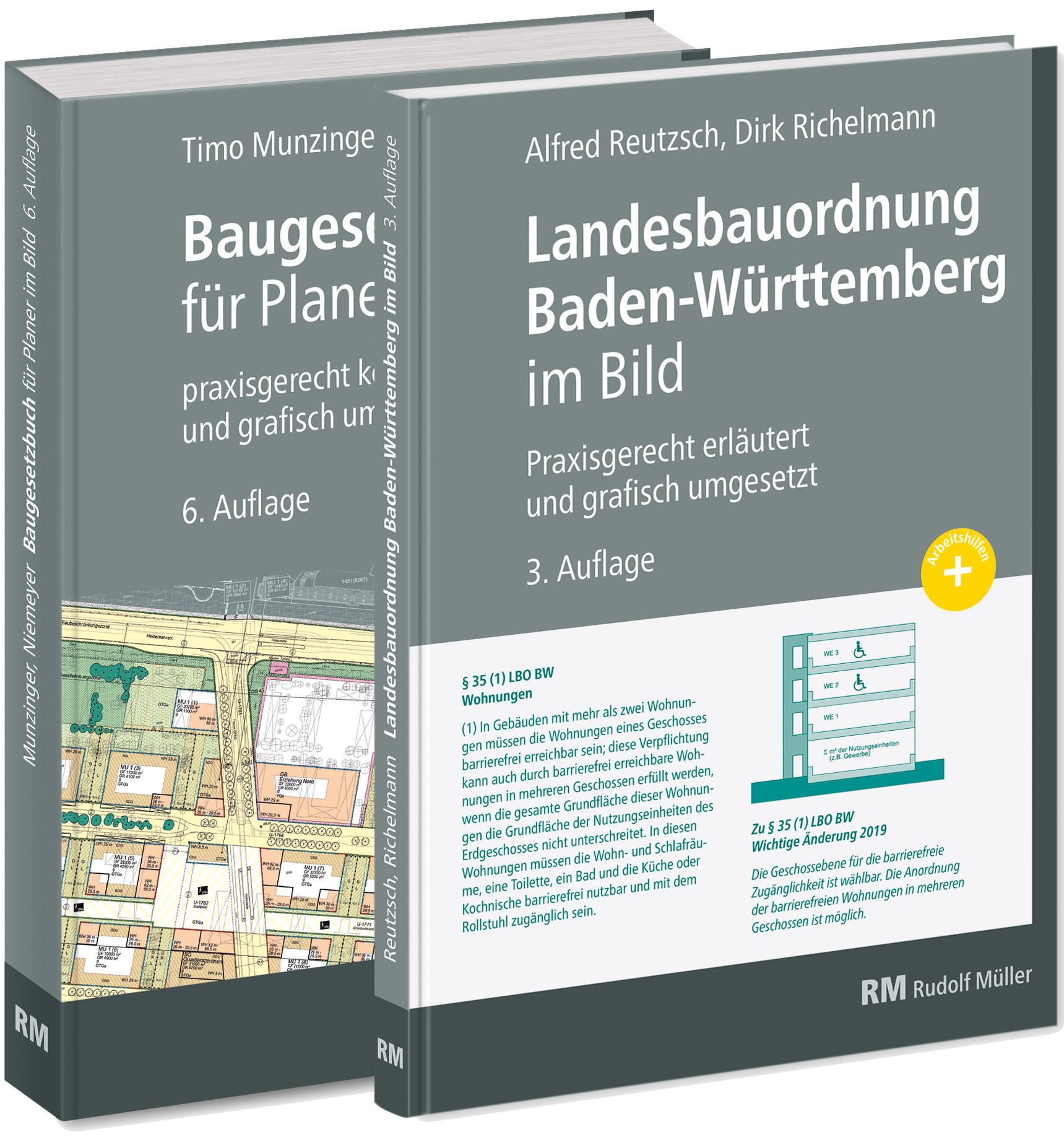 Vorderes Coverbild Buchpaket: Baugesetzbuch für Planer im Bild & Landesbauordnung Baden-Württemberg im Bild