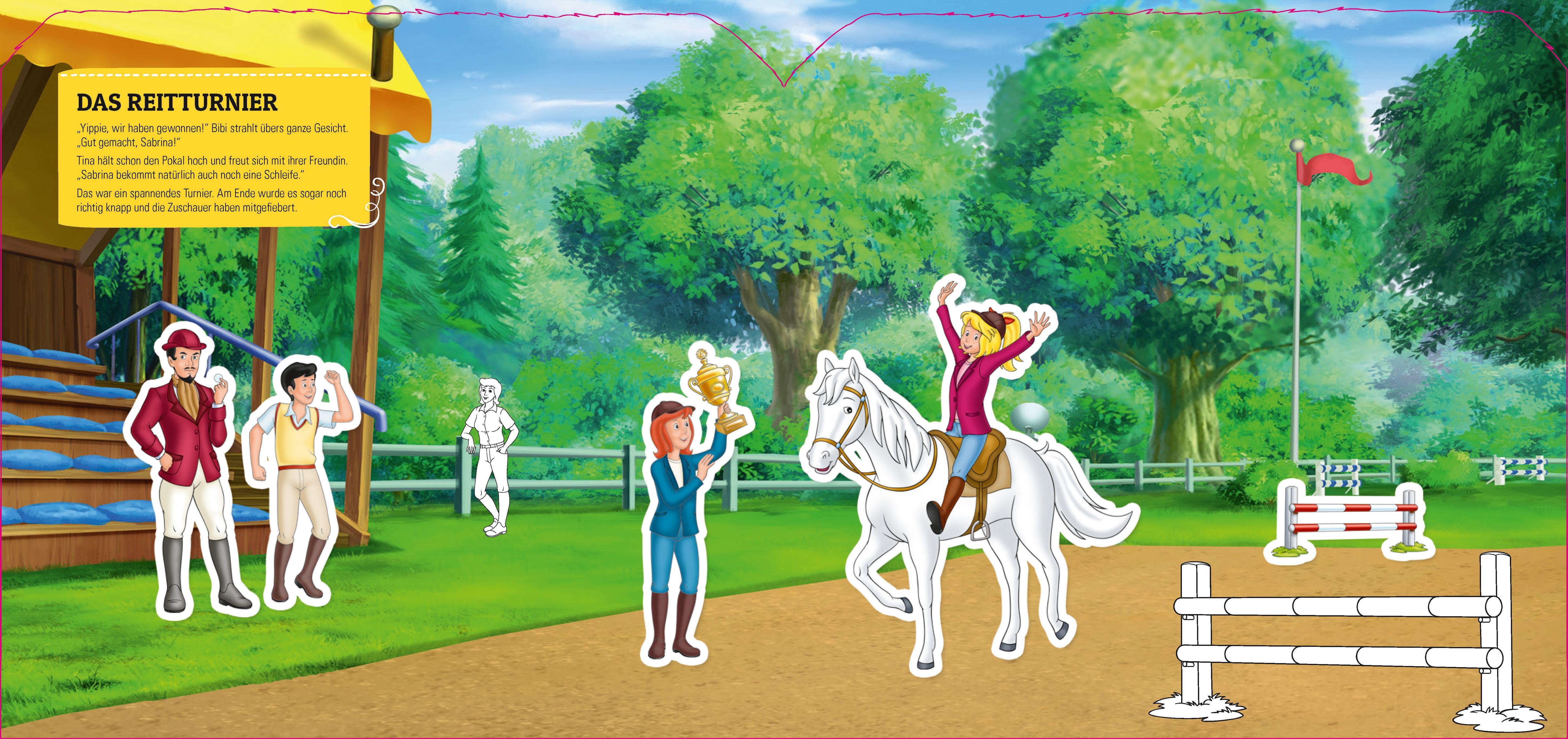 Beispielinhalt (Bild) Bibi & Tina - Stickern, Malen, Gestalten. Mit 250 Stickern