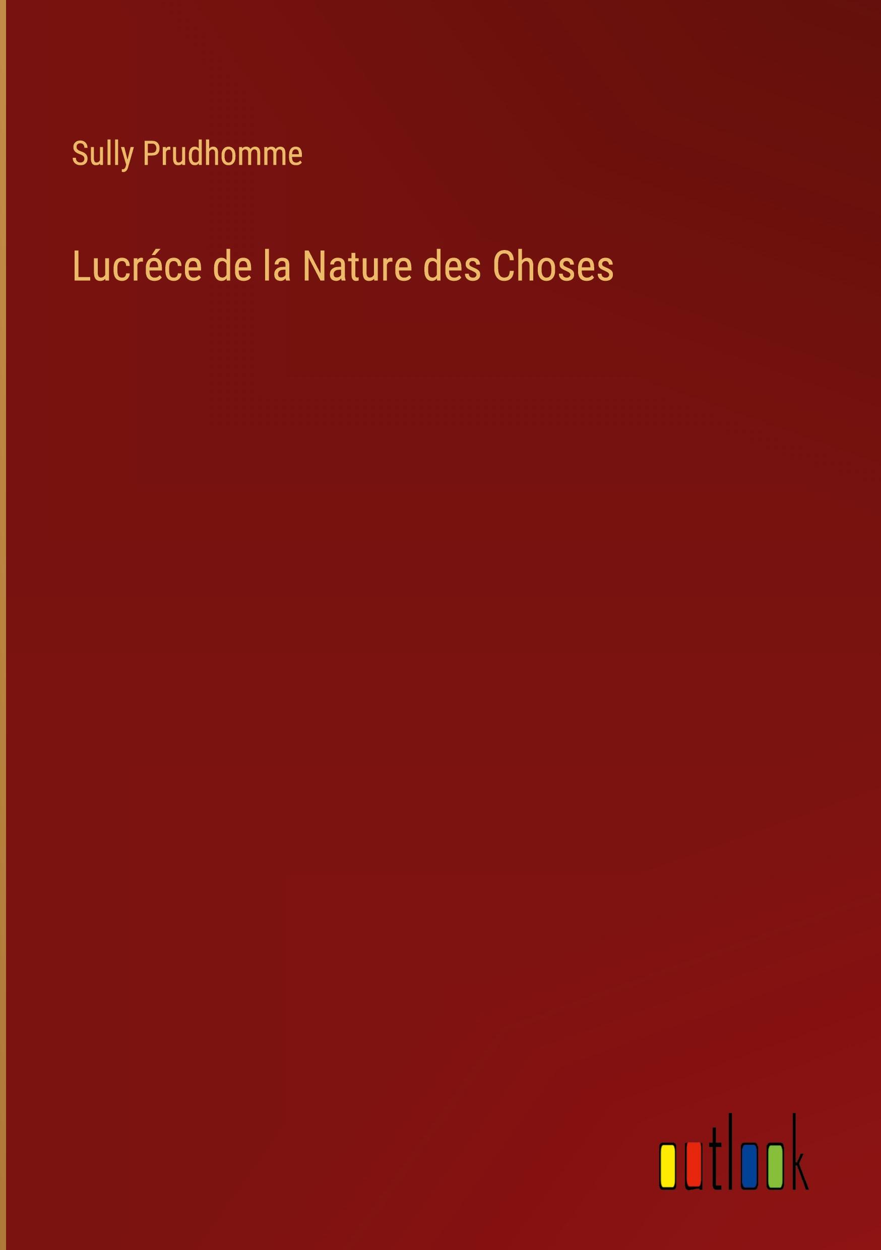 Vorderes Coverbild Lucréce de la Nature des Choses