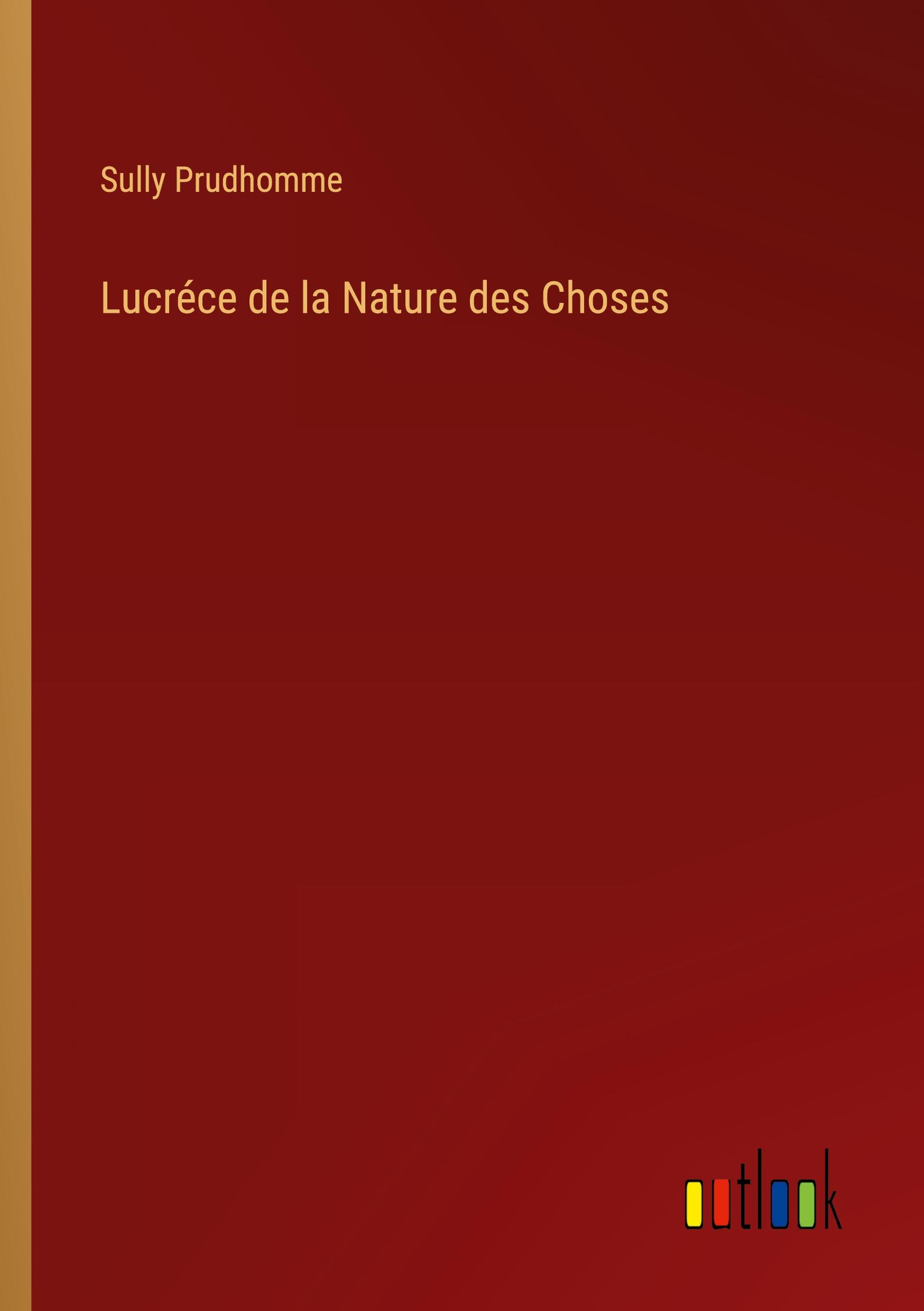 Vorderes Coverbild Lucréce de la Nature des Choses