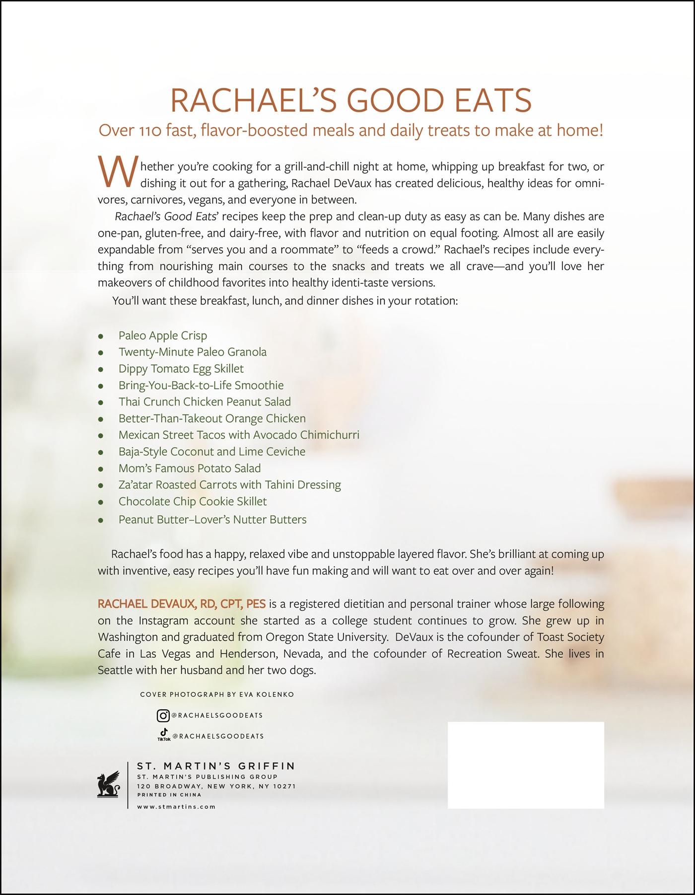 Rückseitencover Rachael's Good Eats