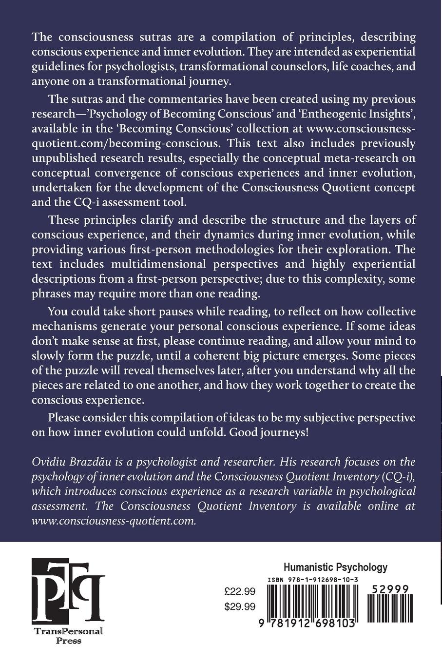 Rückseitencover Consciousness Sutras