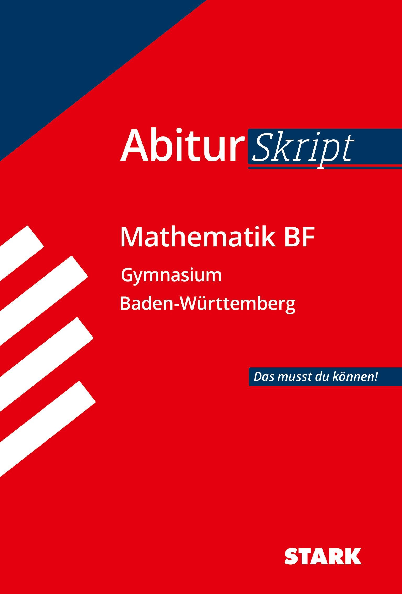 Vorderes Coverbild STARK AbiturSkript - Mathematik BF - BaWü