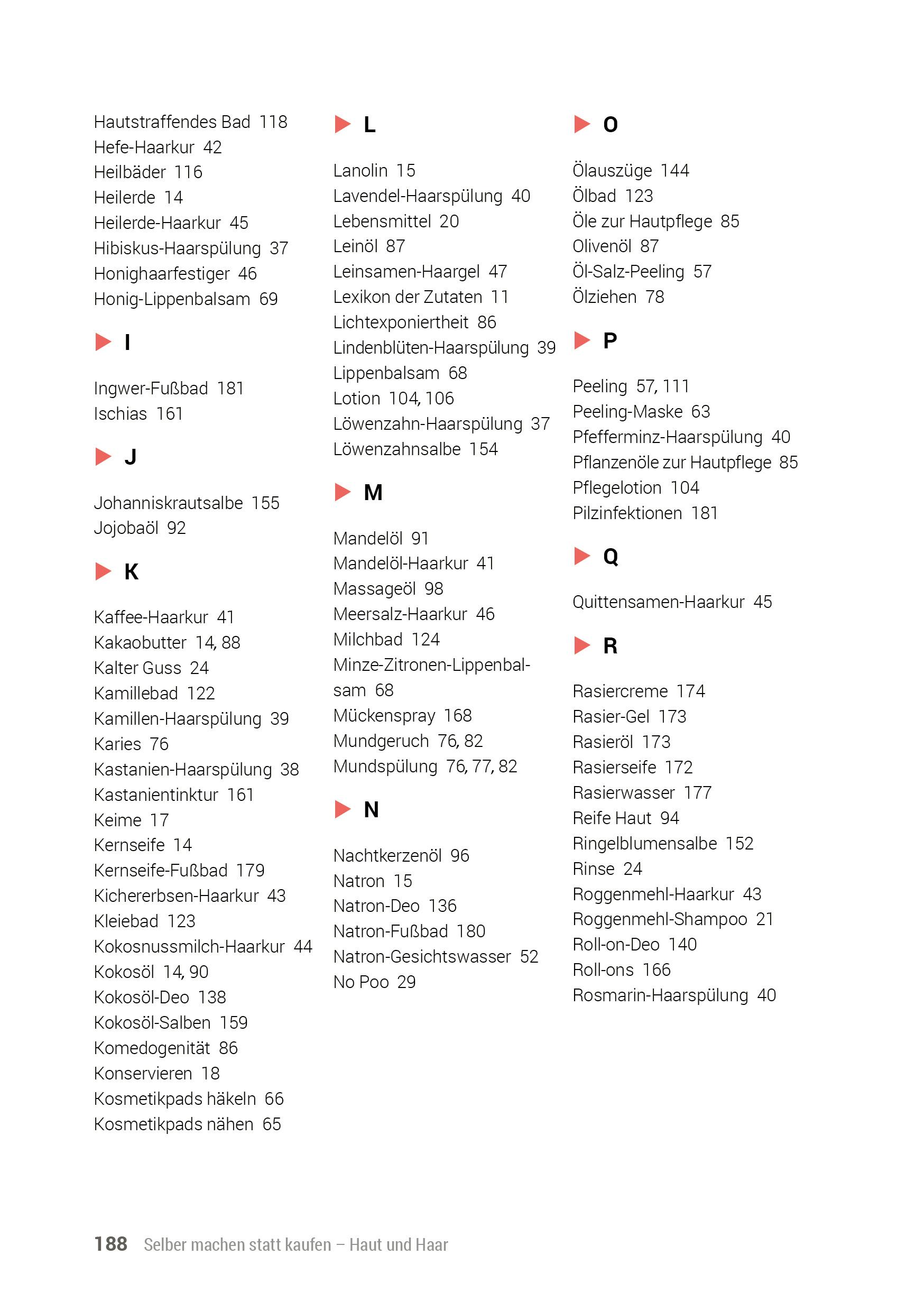 Beispielinhalt (Bild) Selber machen statt kaufen - Haut und Haar - 2. Auflage, aktualisierte, erweiterte Ausgabe