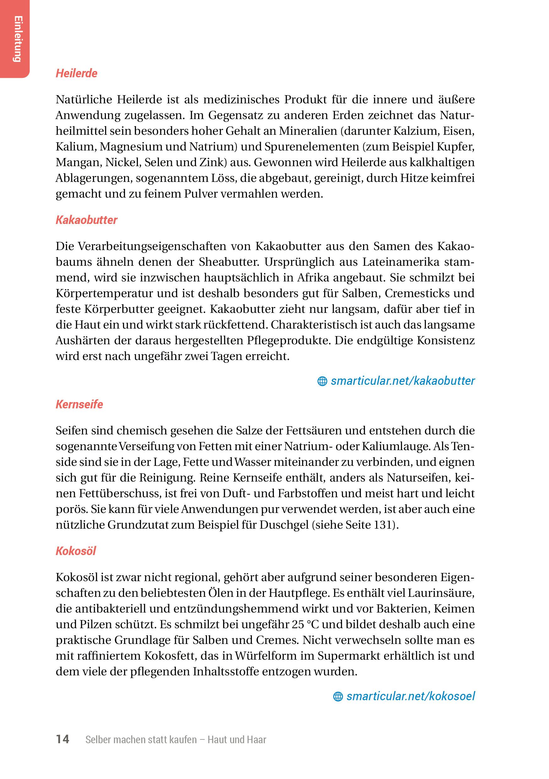 Beispielinhalt (Bild) Selber machen statt kaufen - Haut und Haar - 2. Auflage, aktualisierte, erweiterte Ausgabe