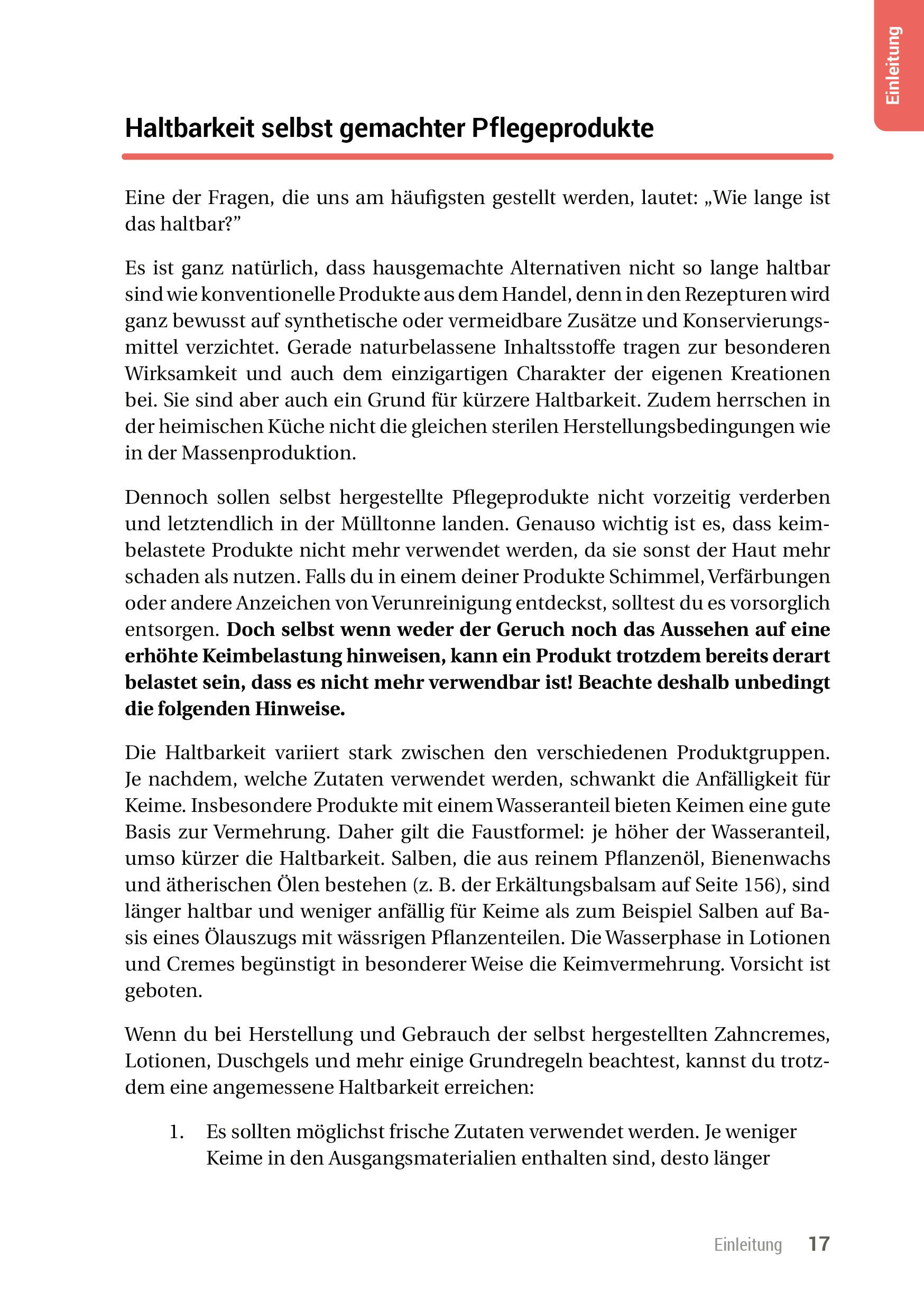 Beispielinhalt (Bild) Selber machen statt kaufen - Haut und Haar - 2. Auflage, aktualisierte, erweiterte Ausgabe