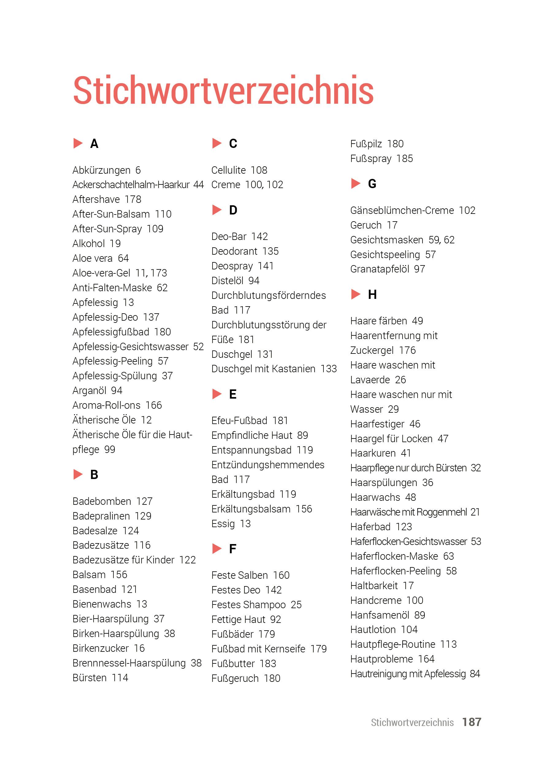 Beispielinhalt (Bild) Selber machen statt kaufen - Haut und Haar - 2. Auflage, aktualisierte, erweiterte Ausgabe