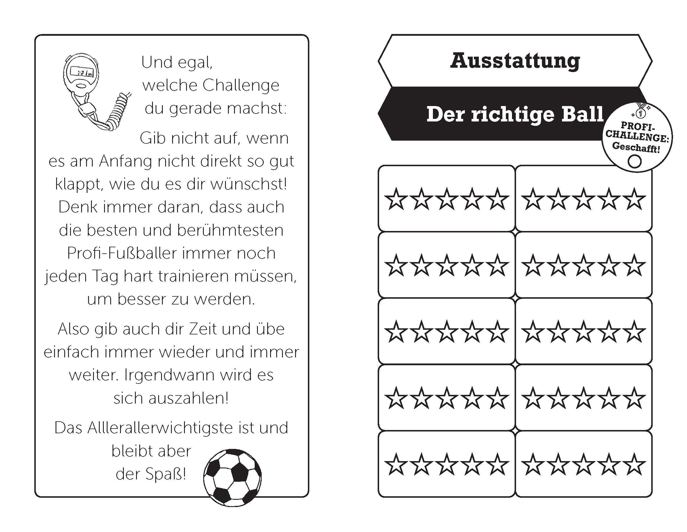 Beispielinhalt (Bild) Meine Challengebox Fußball - Für Kinder ab 6 Jahren