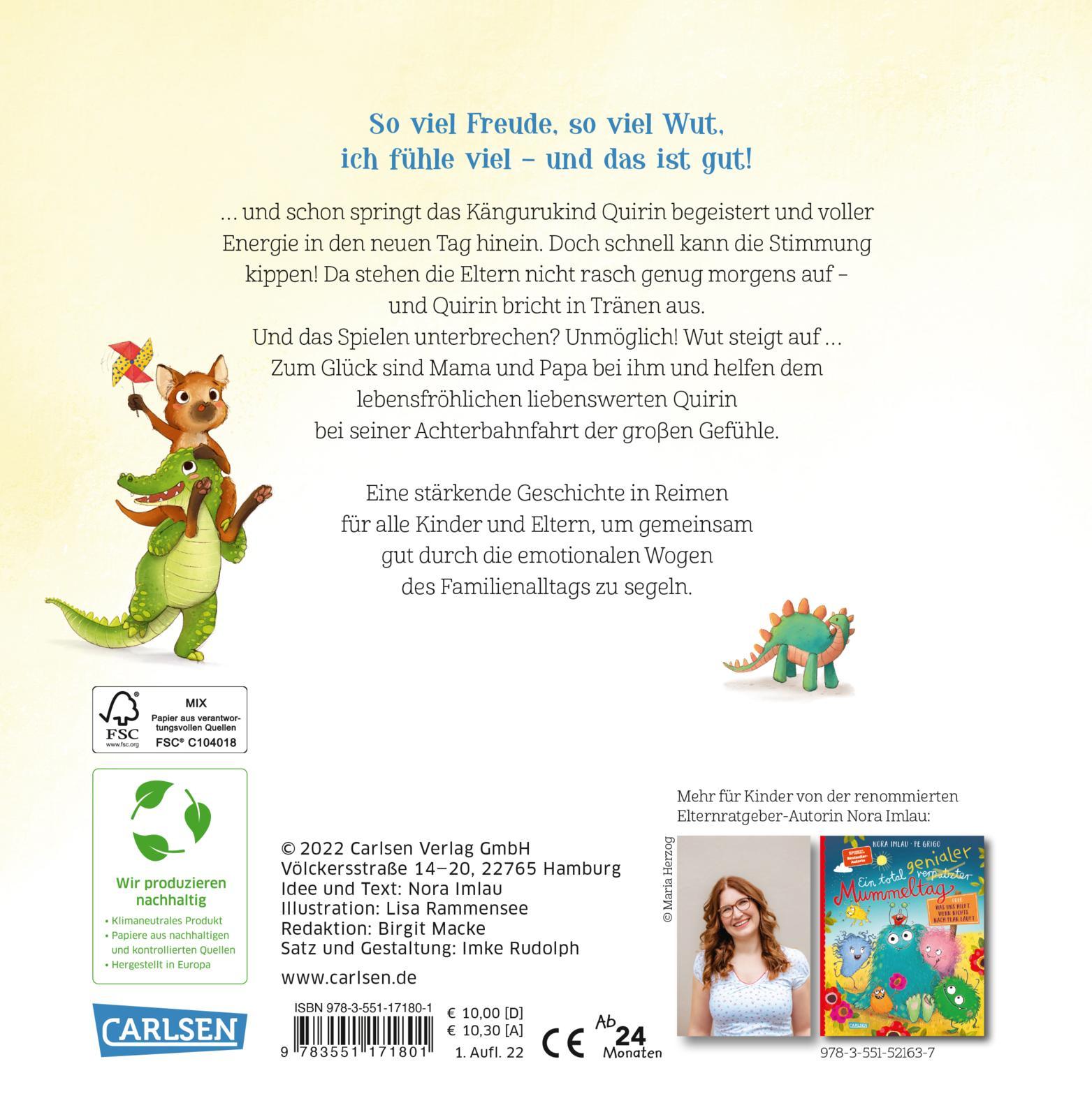 Rückseitencover Und was fühlst du, Känguru?