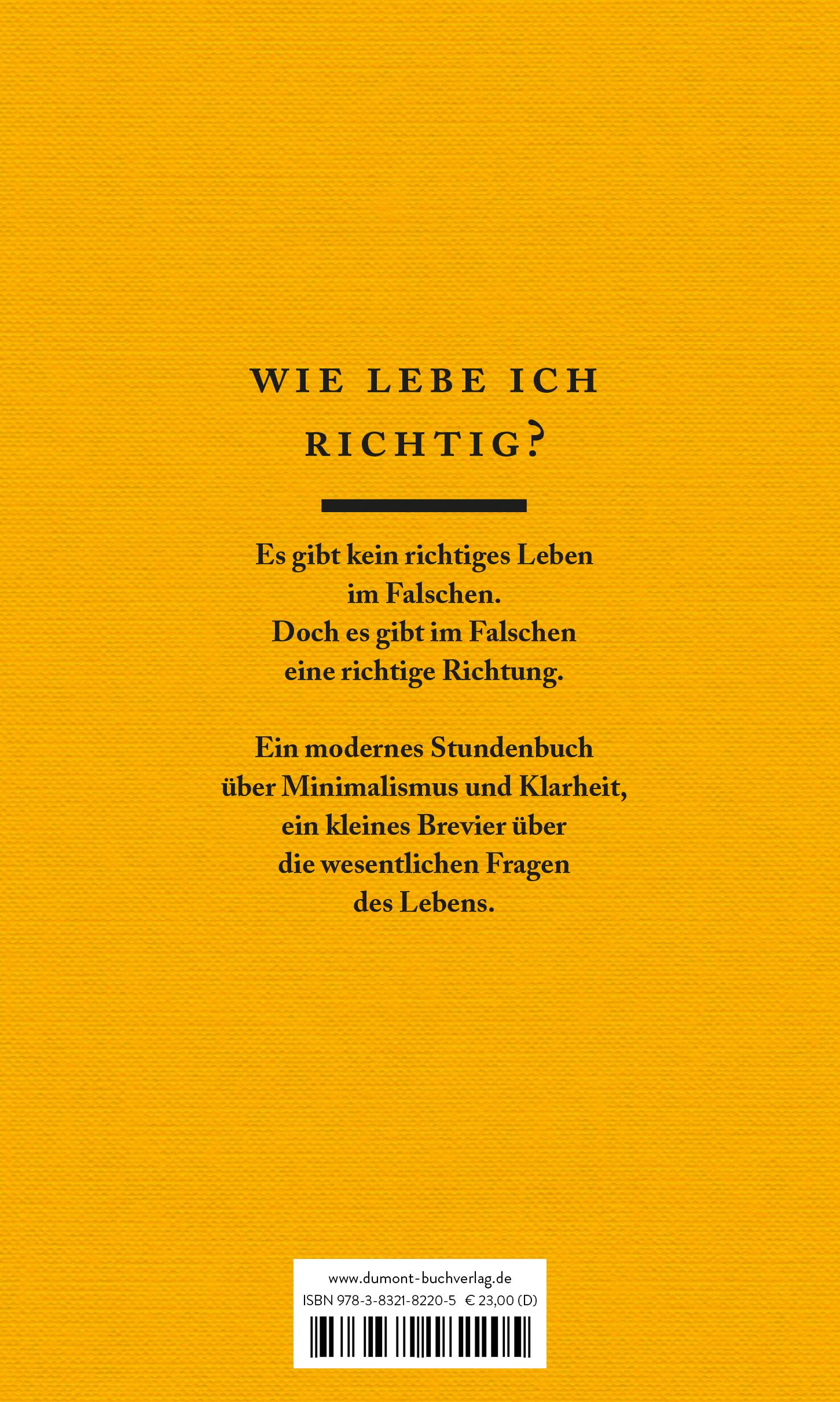 Rückseitencover Das Wenige und das Wesentliche
