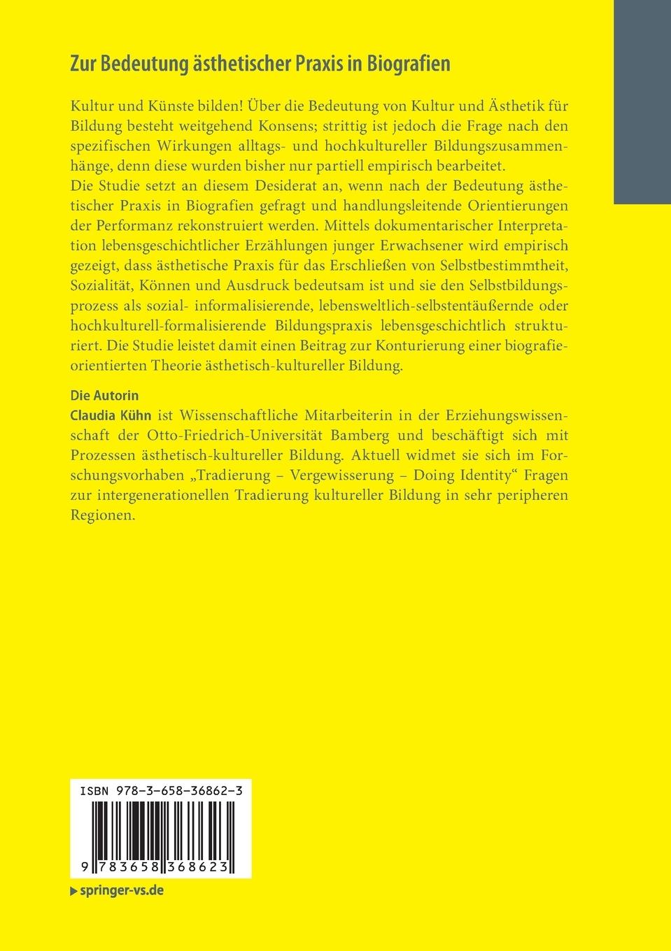 Rückseitencover Zur Bedeutung ästhetischer Praxis in Biografien