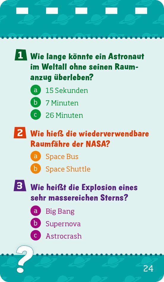 Beispielinhalt (Bild) WAS IST WAS Quiz Weltall