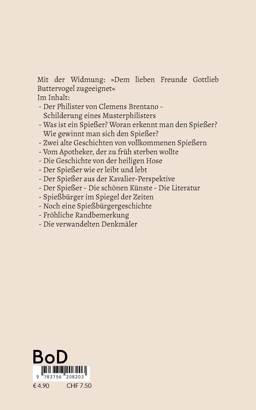 Rückseitencover Der vollkommene Spießbürger
