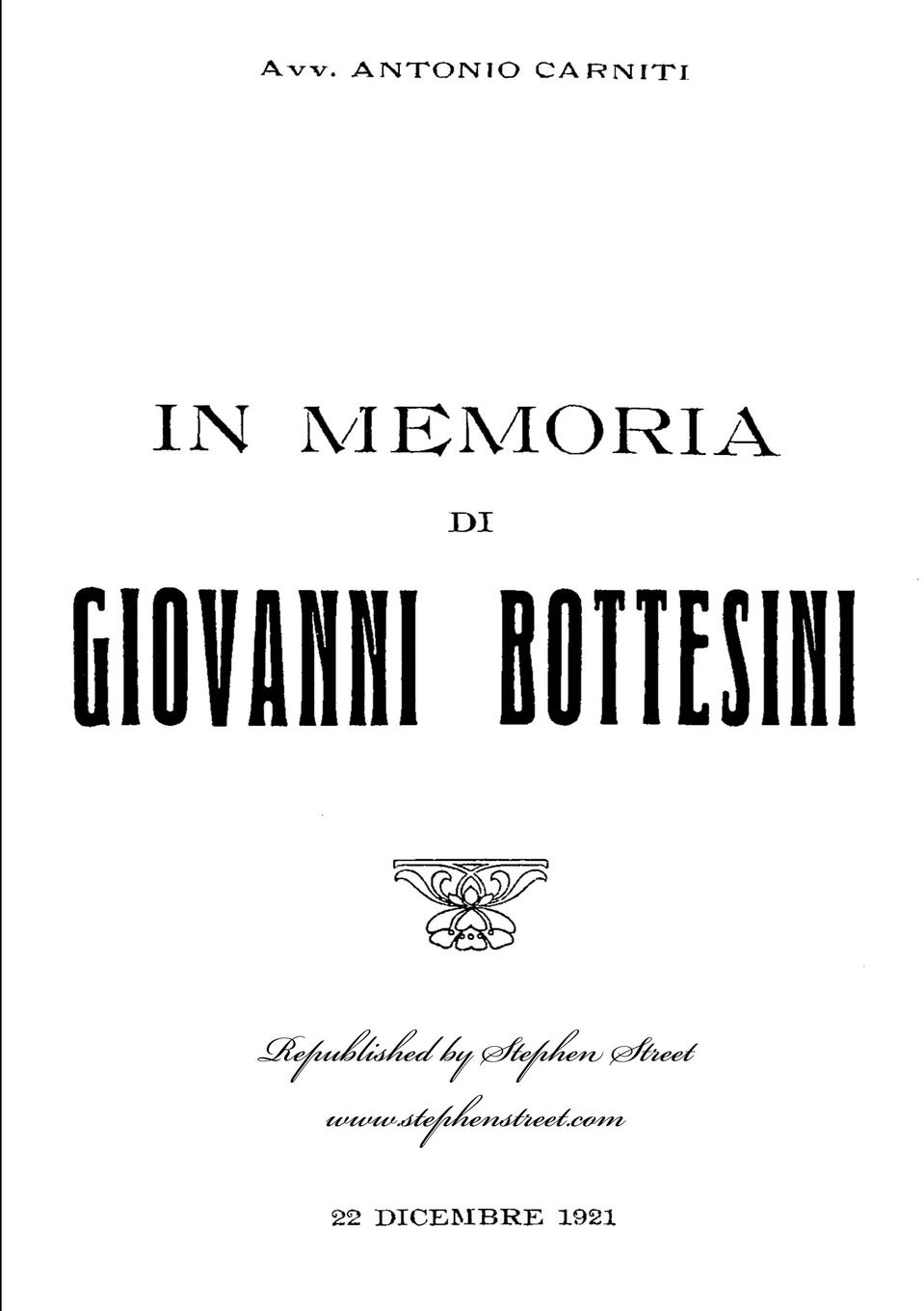Vorderes Coverbild In Memoria di Giovanni Bottesini