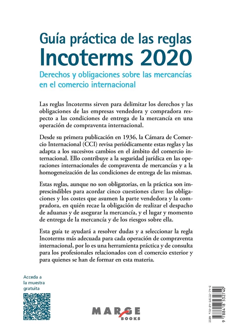 Rückseitencover Guía práctica de las reglas Incoterms 2020. Derechos y obligaciones sobre las mercancías en el comercio internacional
