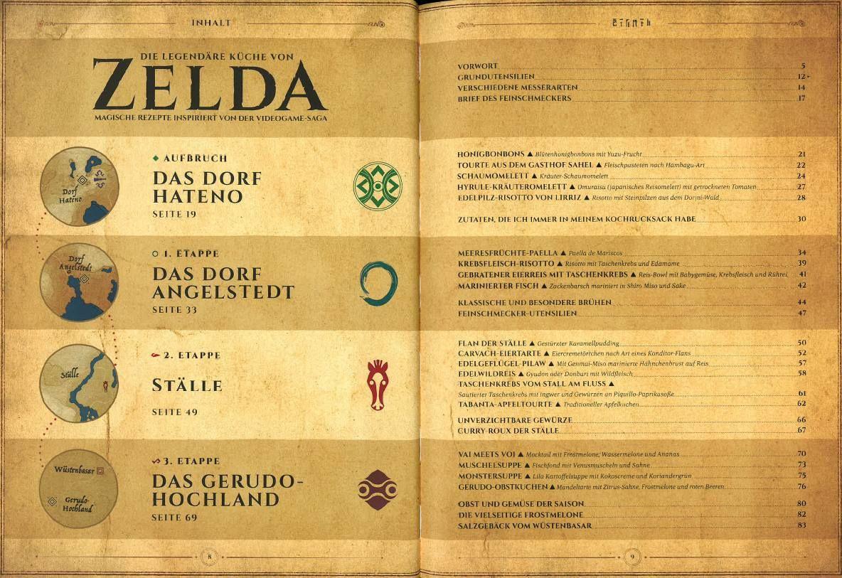 Beispielinhalt (Bild) Die legendäre Küche von Zelda - Magische Rezepte inspiriert von der Videogame-Saga