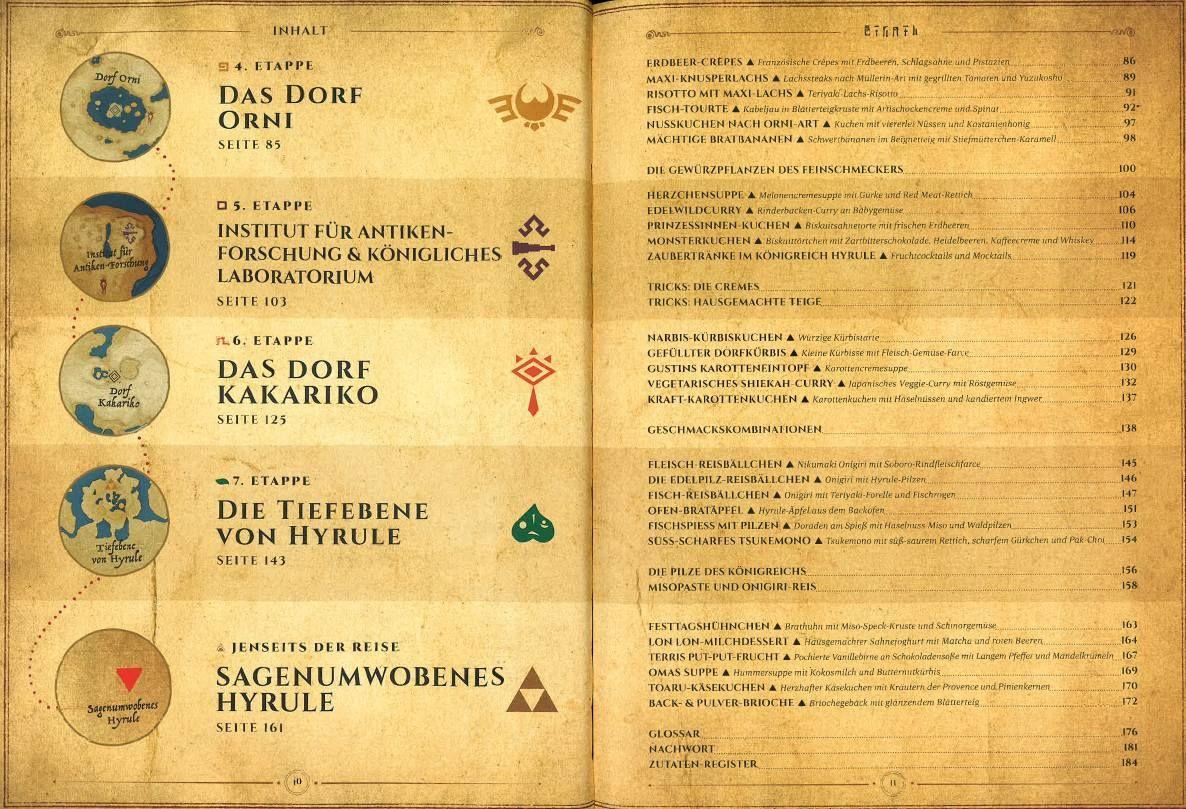 Beispielinhalt (Bild) Die legendäre Küche von Zelda - Magische Rezepte inspiriert von der Videogame-Saga