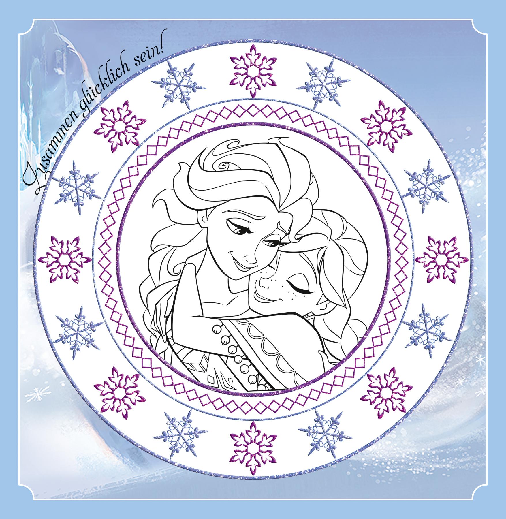Beispielinhalt (Bild) Disney Die Eiskönigin: Meine Glitzer-Mandalas zum Ausmalen