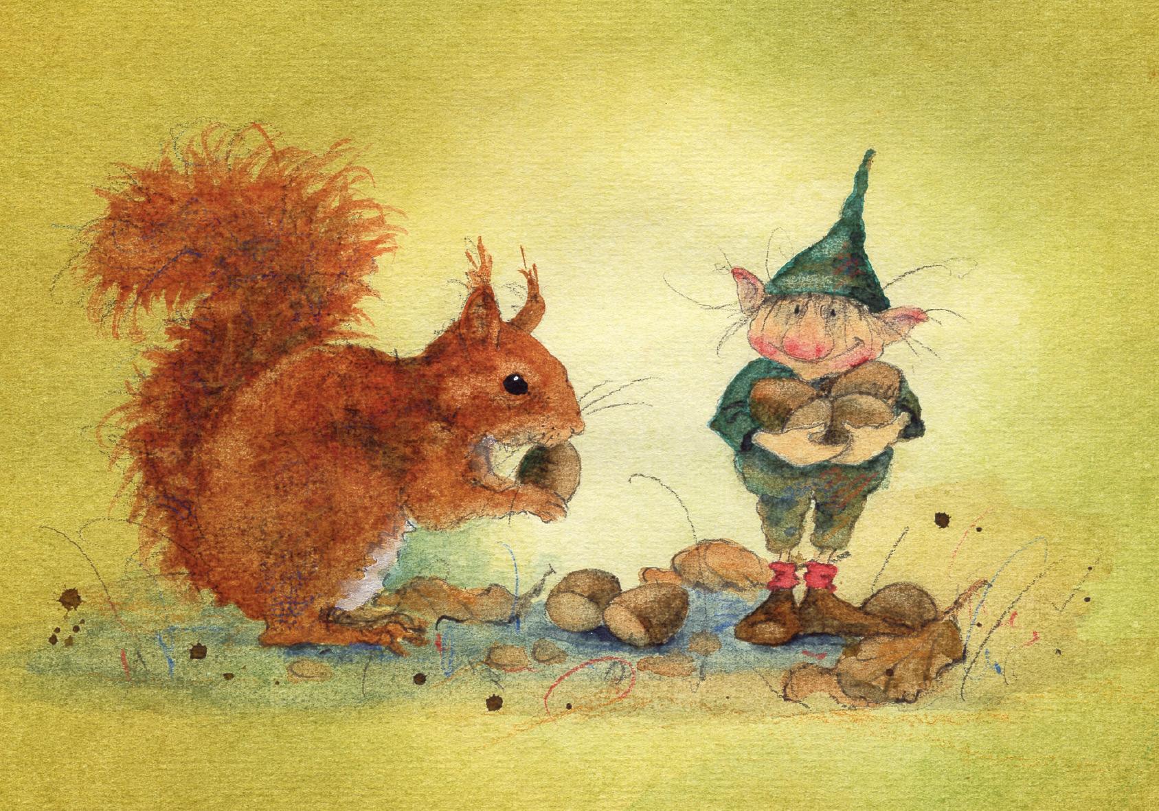 Beispielinhalt (Bild) Postkartenbuch 'Wichtelpost'